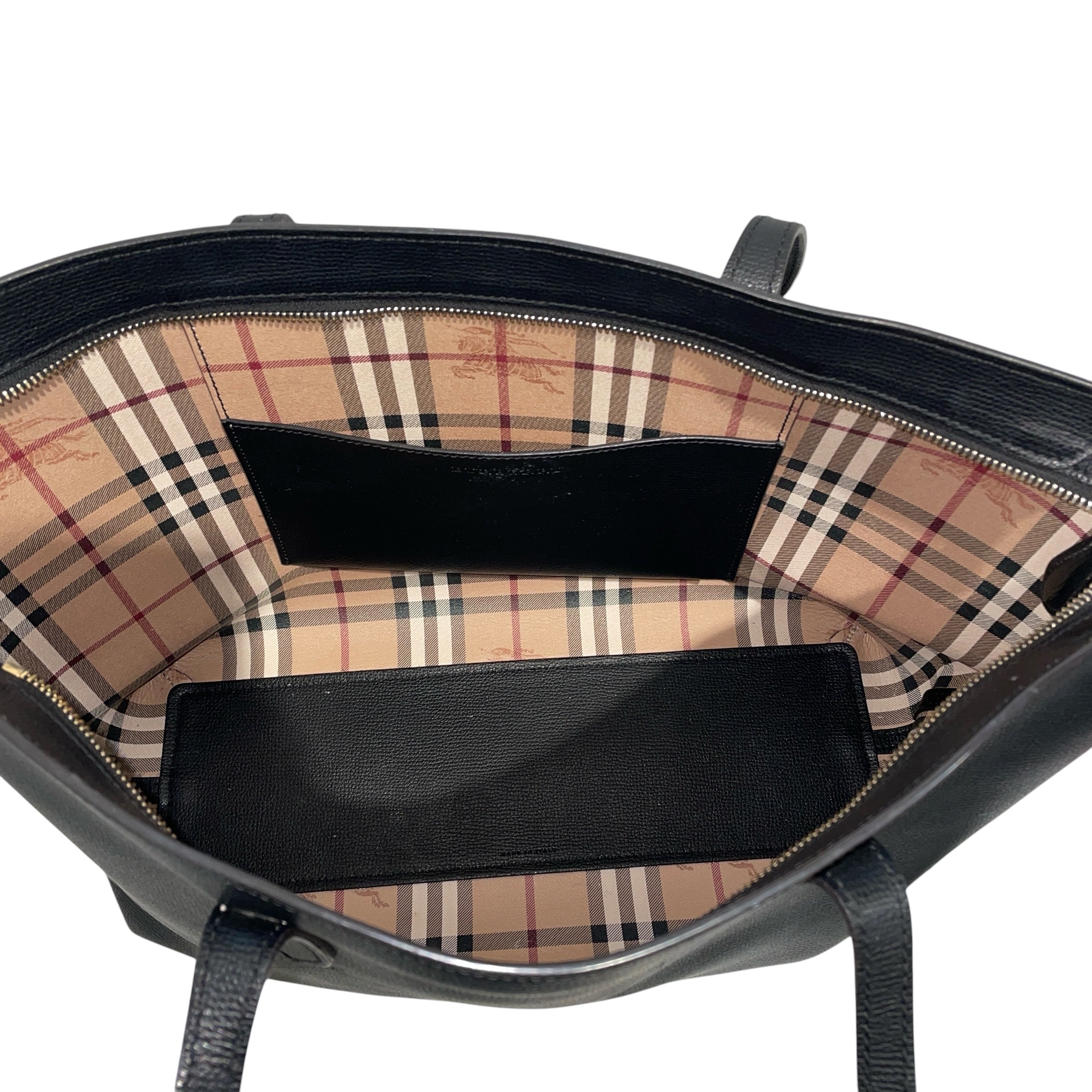 BURBERRY LONDON/Tote Bag/Leather/BLK/ view 4
