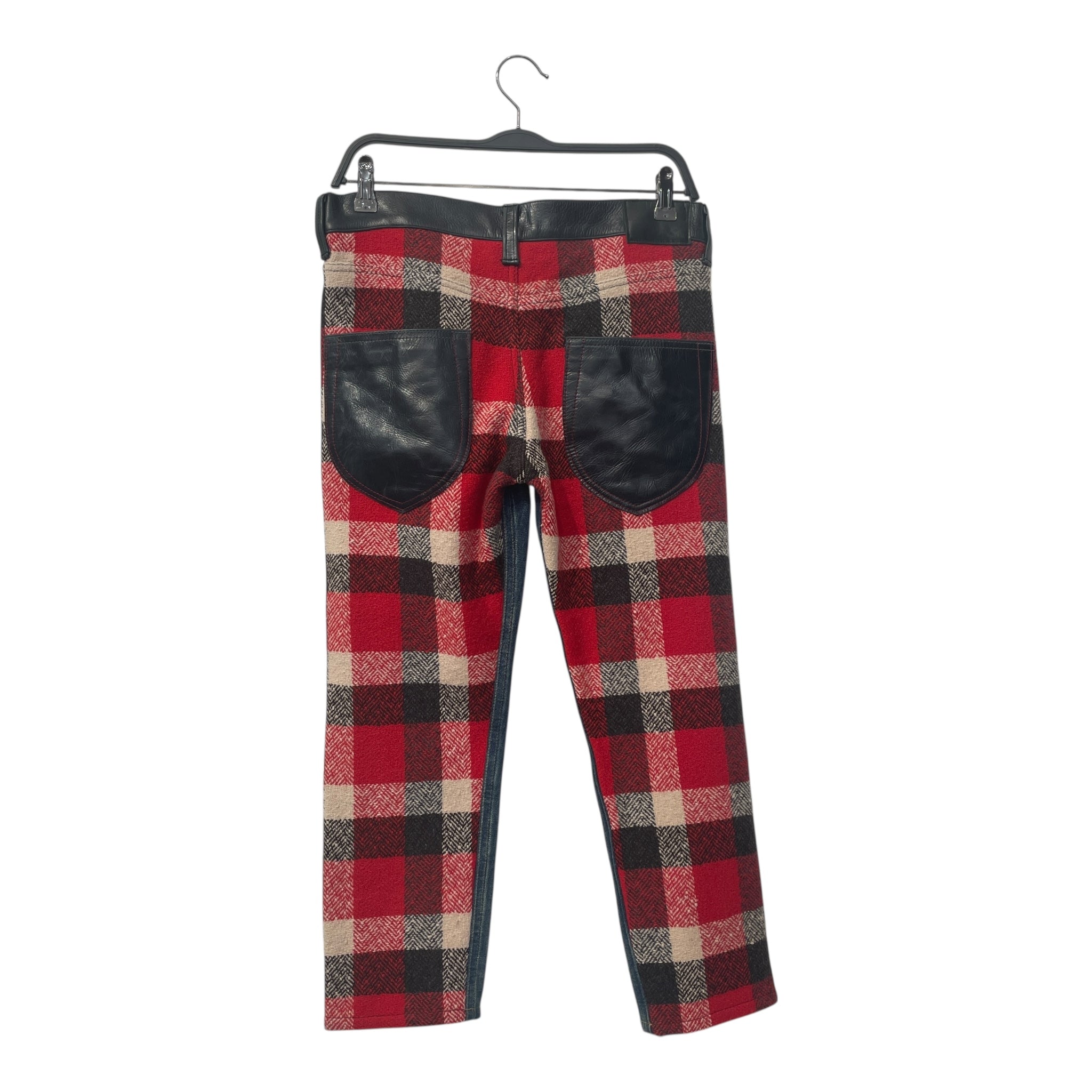 JUNYA WATANABE COMME des GARCONS/Straight Pants/XS/Denim/BLU/plaid back view 2