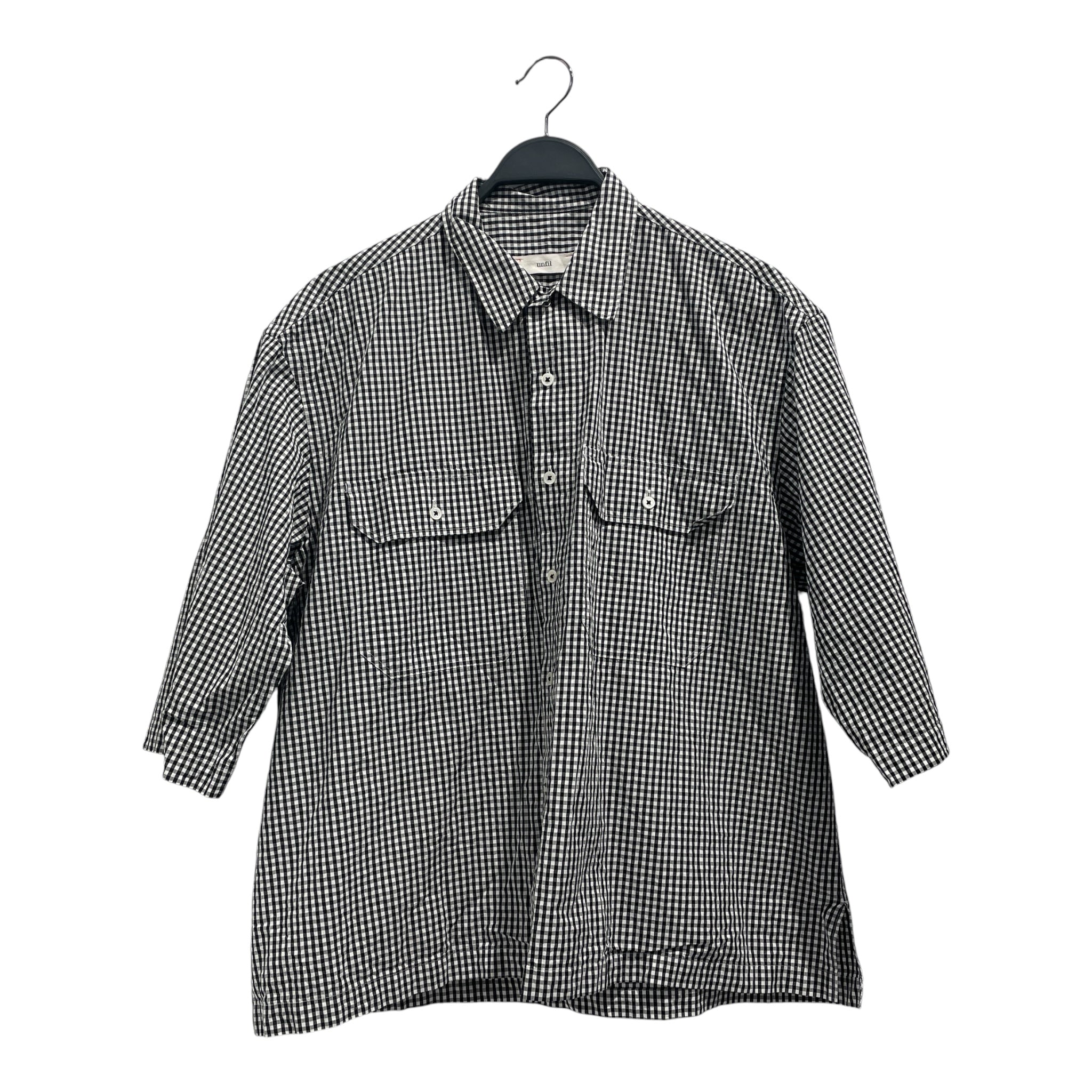 unfil/SS Shirt/3/Cotton/MLT/Gingham Check/Black Gingham Check Shirt view 1