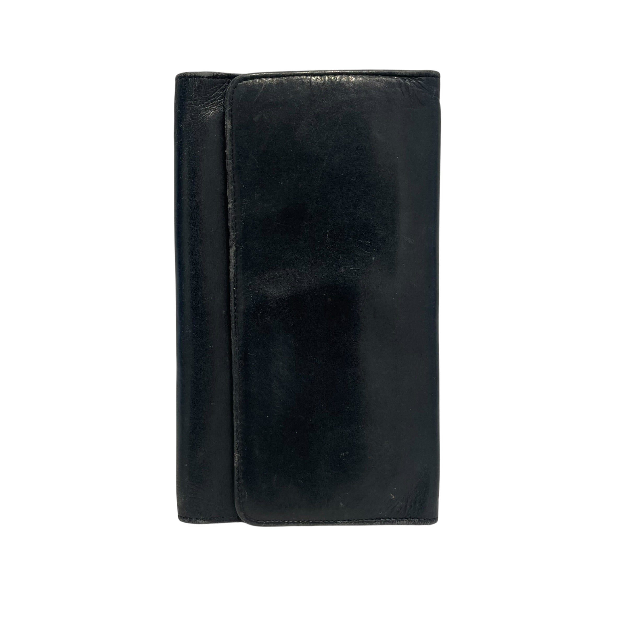 COACH/Coin Wallet/Leather/BLK/L's/gld hard/2 zippers/blk inside view 1