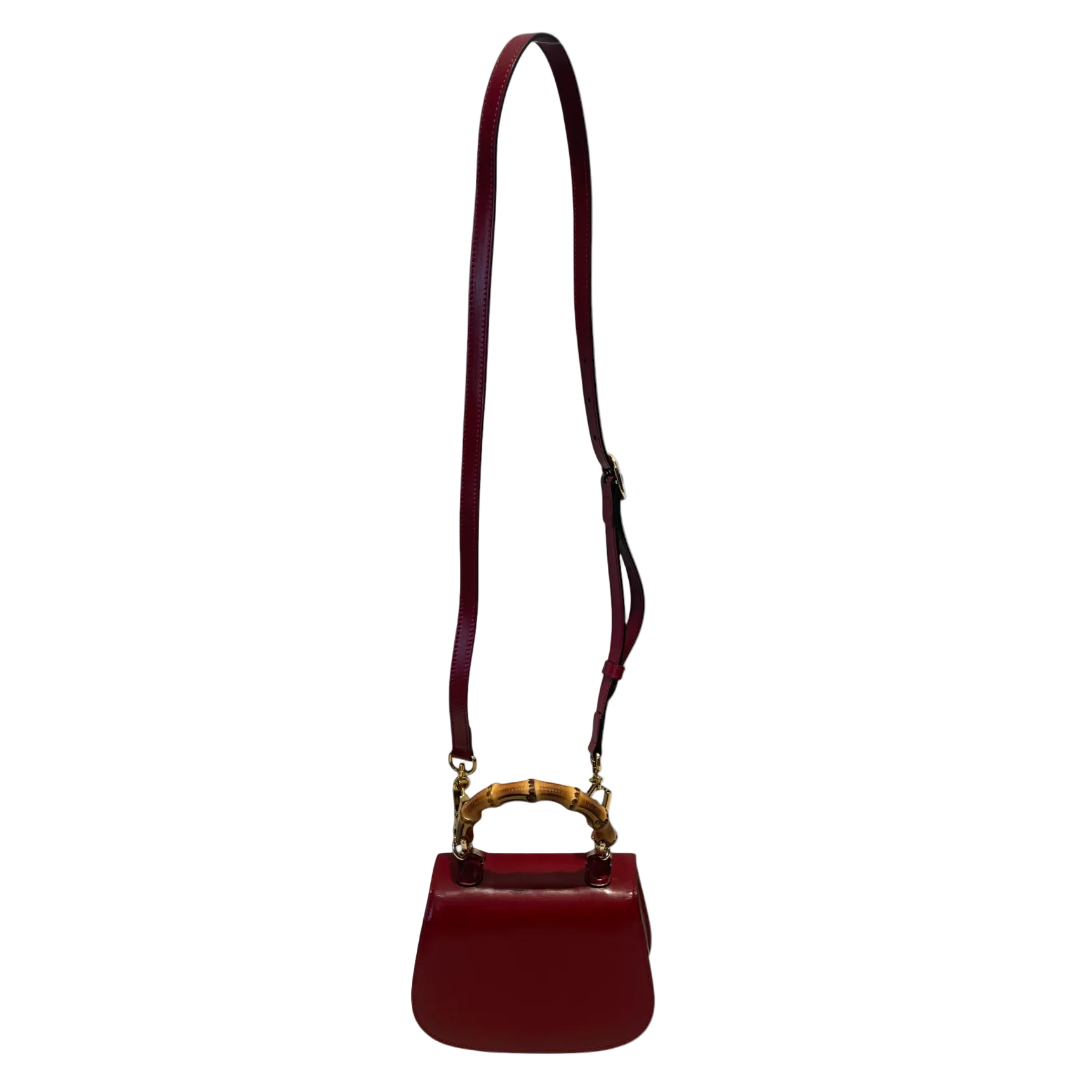 GUCCI/Hand Bag/Leather/RED/Bamboo 1947 view 2