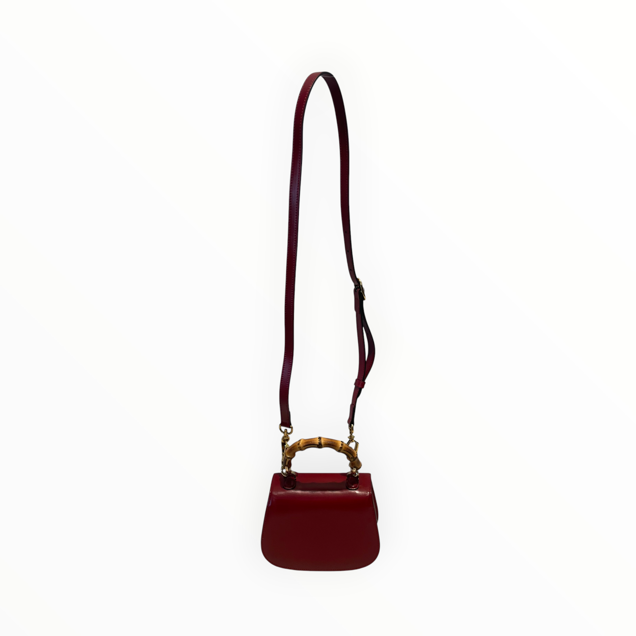 GUCCI/Hand Bag/Leather/RED/Bamboo 1947 view 2