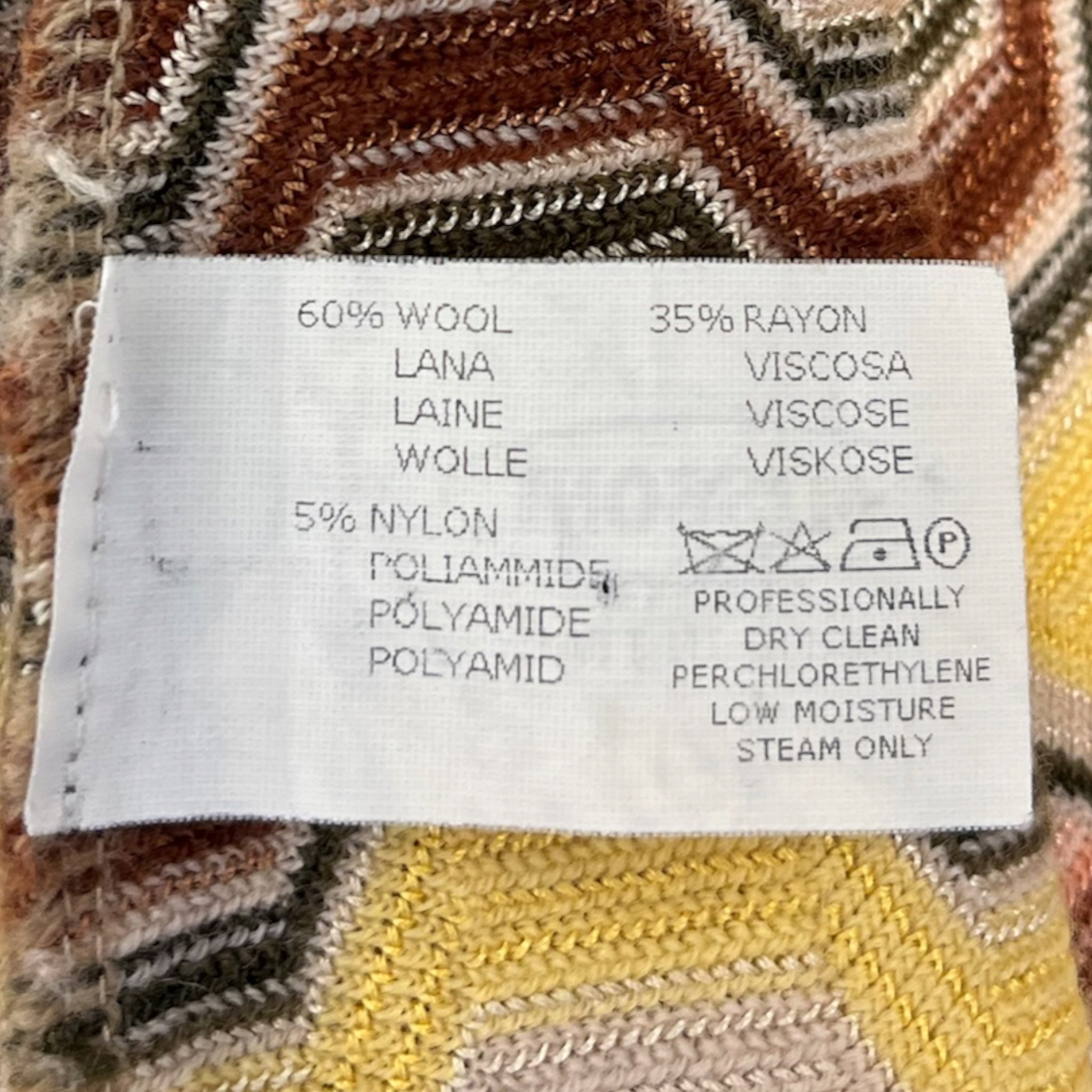 MISSONI/SS Cut & Sew/Wool/MLT/SS SHIRT PINK YELLOW PATTERN view 5