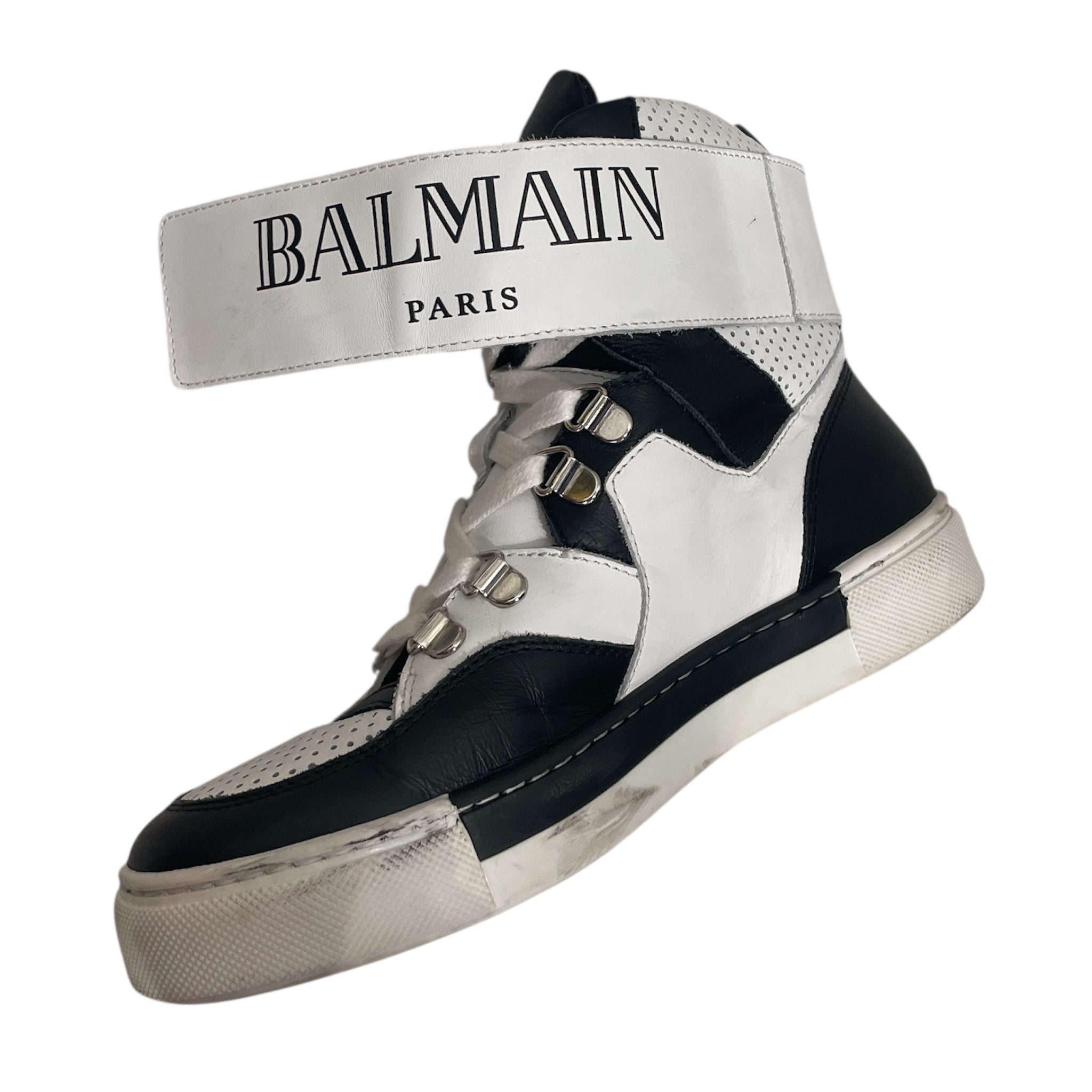 BALMAIN/Hi-Sneakers/EU 35/Leather/WHT/STRAP LOGO HIGH SNEAKER view 4