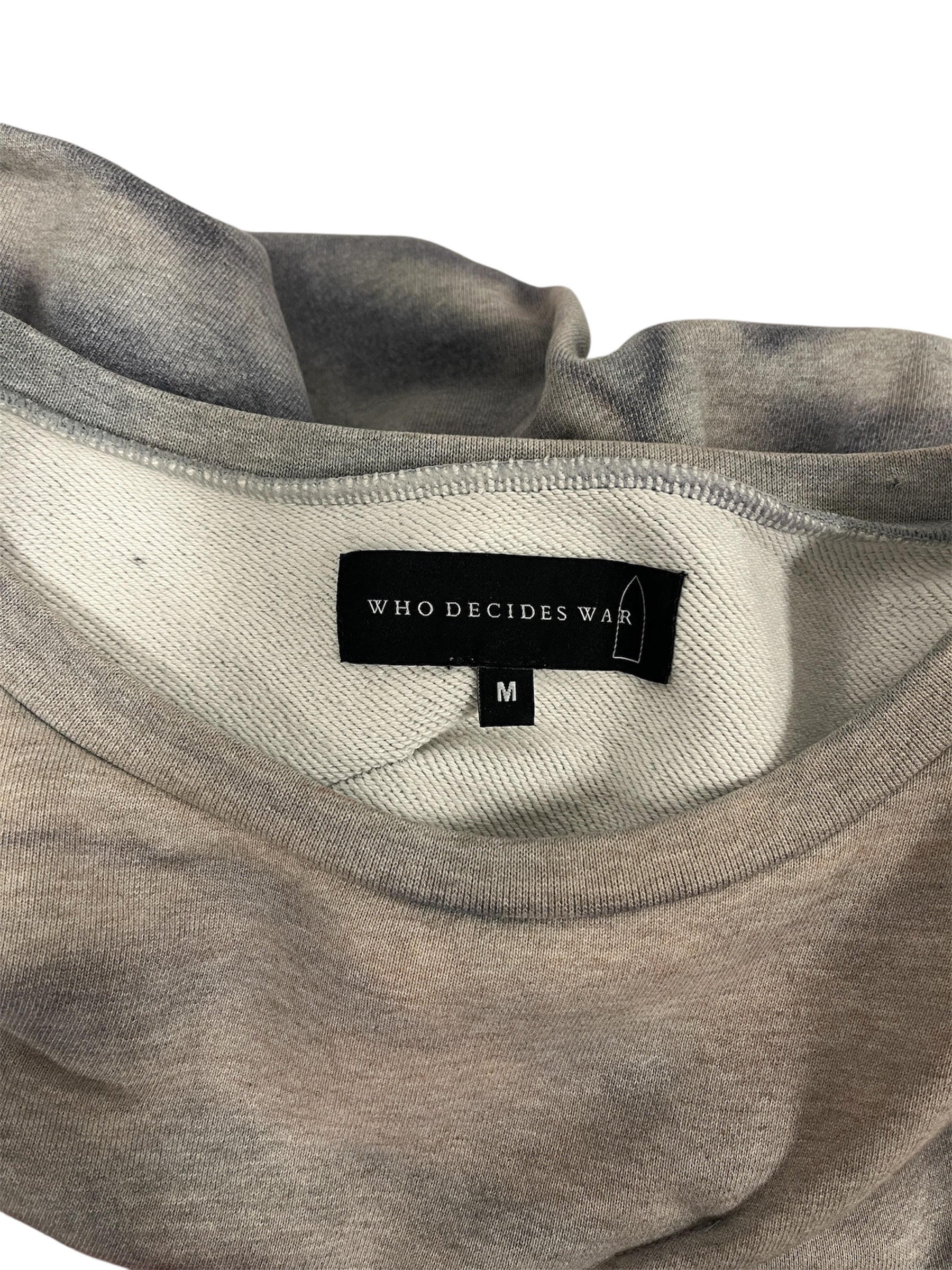 WHO DECIDES WAR/Sweater/M/Cotton/GRY/GIANTHOOD ON FRONT SRUNCED view 3
