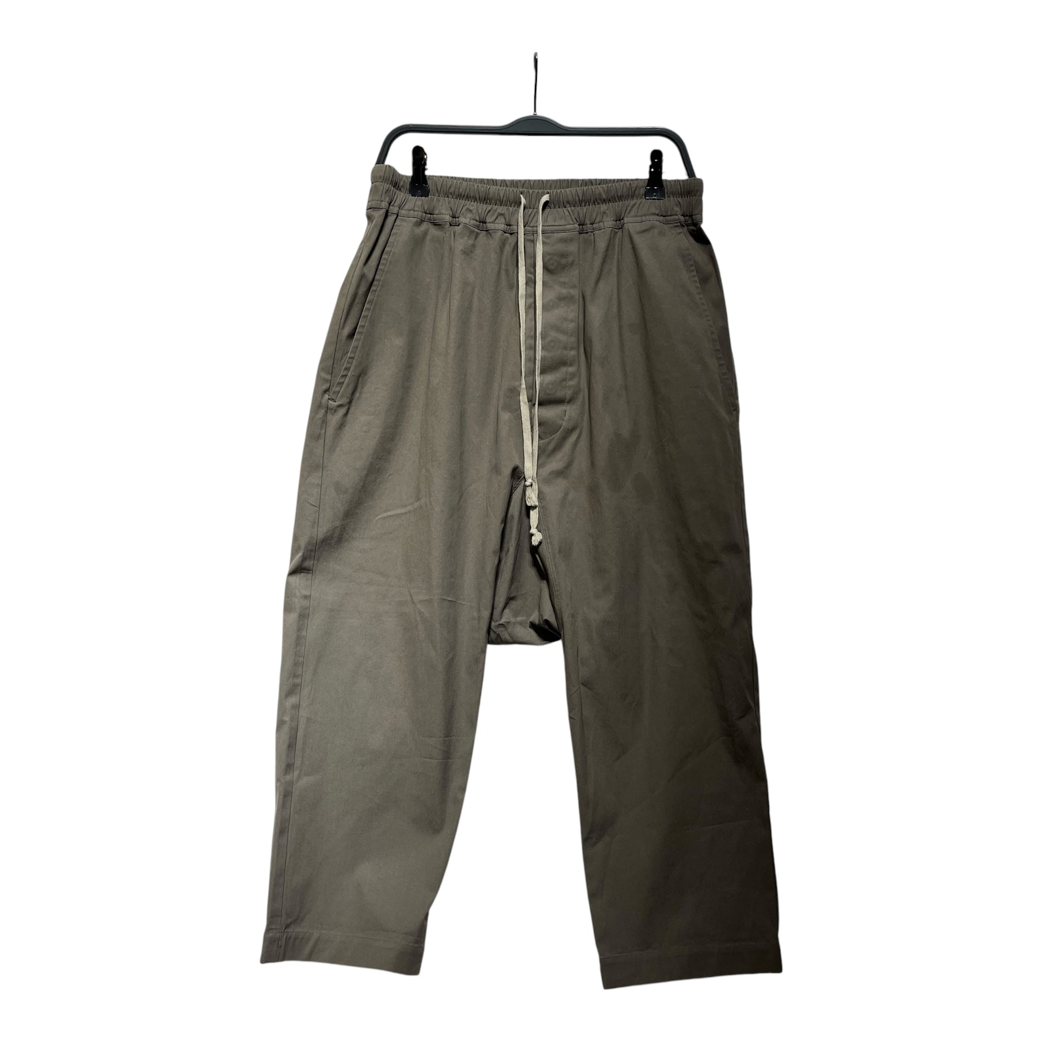 Rick Owens/Cropped Pants/34/Cotton/GRY/temple drawstring view 1