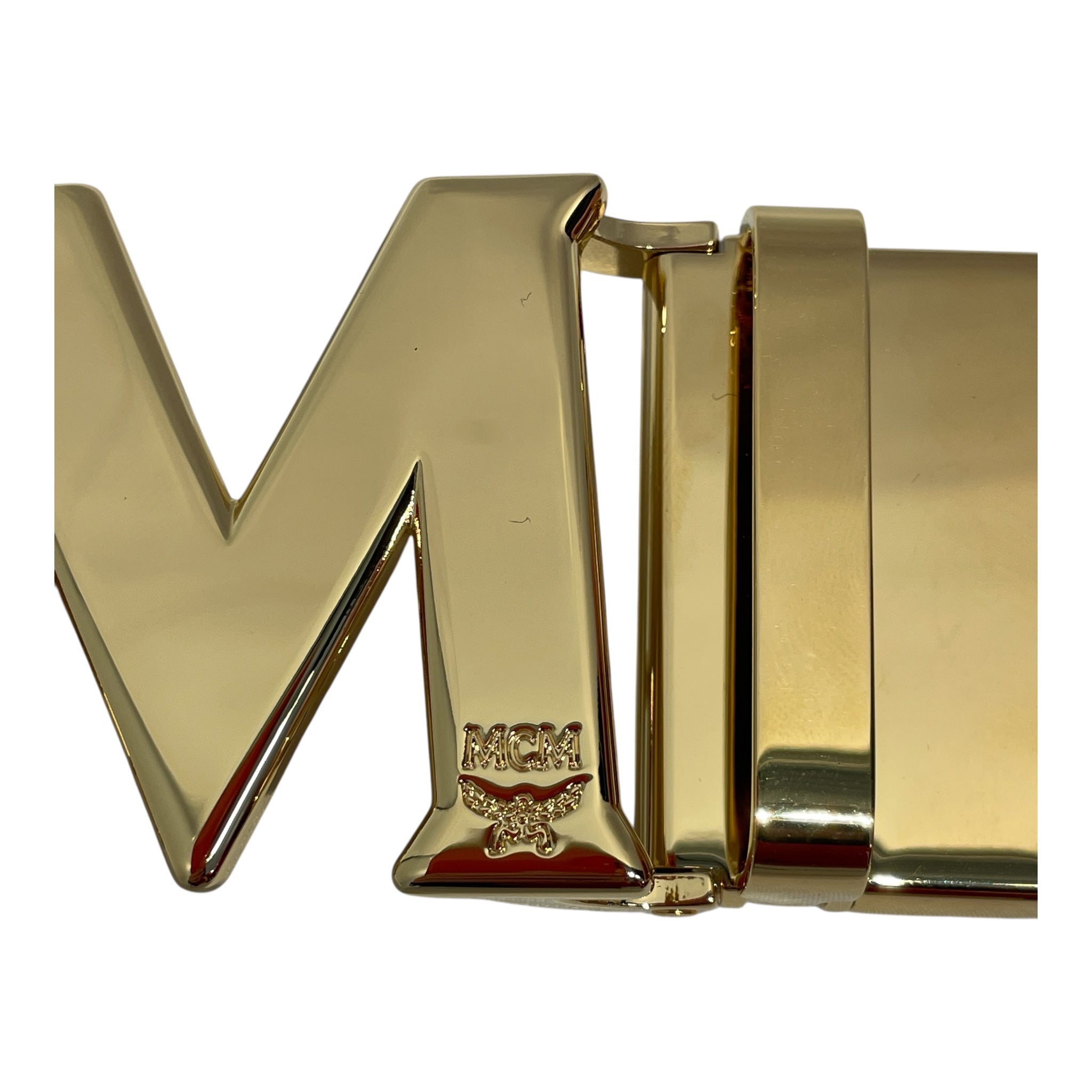 MCM/Belt/Monogram/Leather/WHT/MCM CLAUS REVERSIBLE BELT NEW view 3