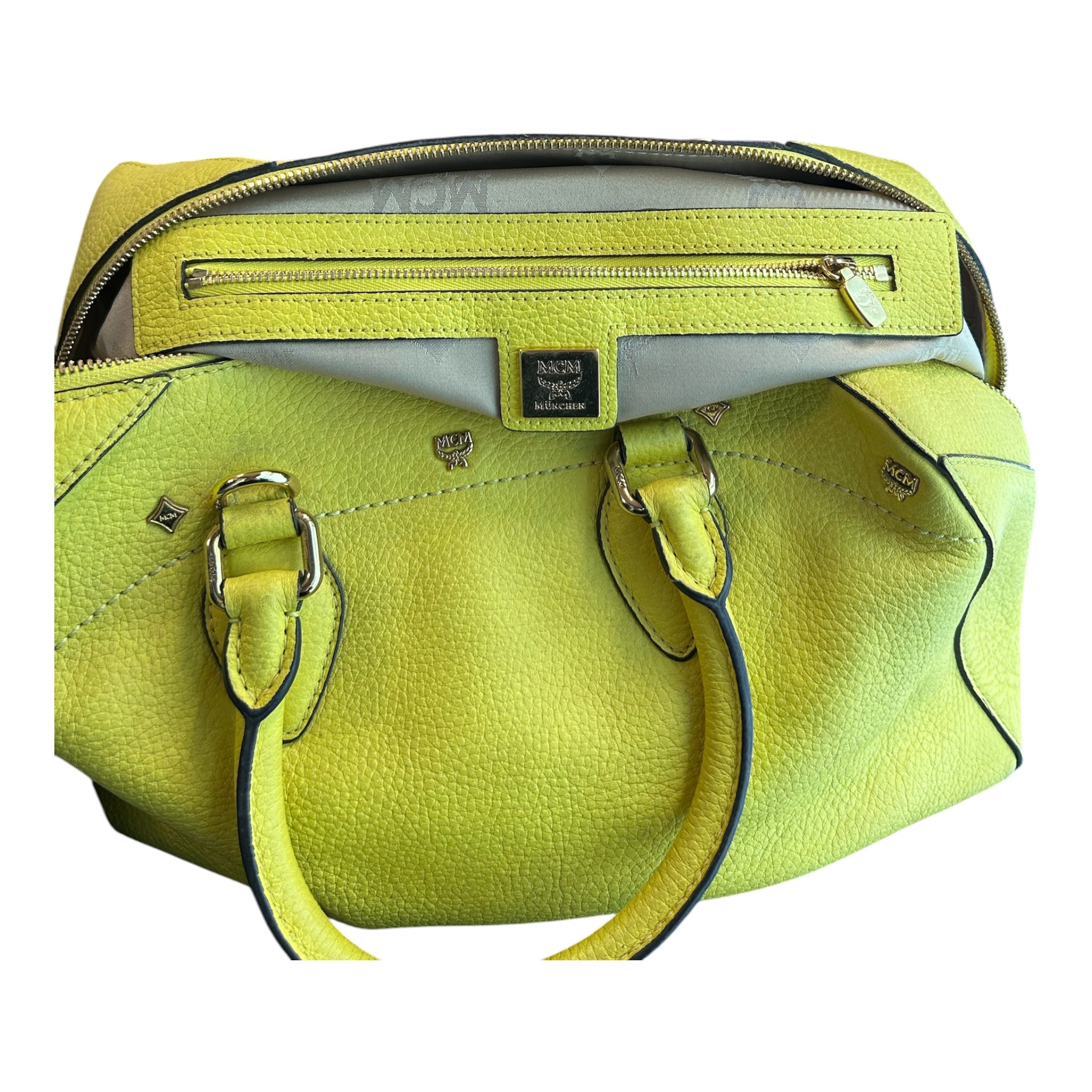MCM/Cross Body Bag/Leather/YEL/TOP HANDLE view 6