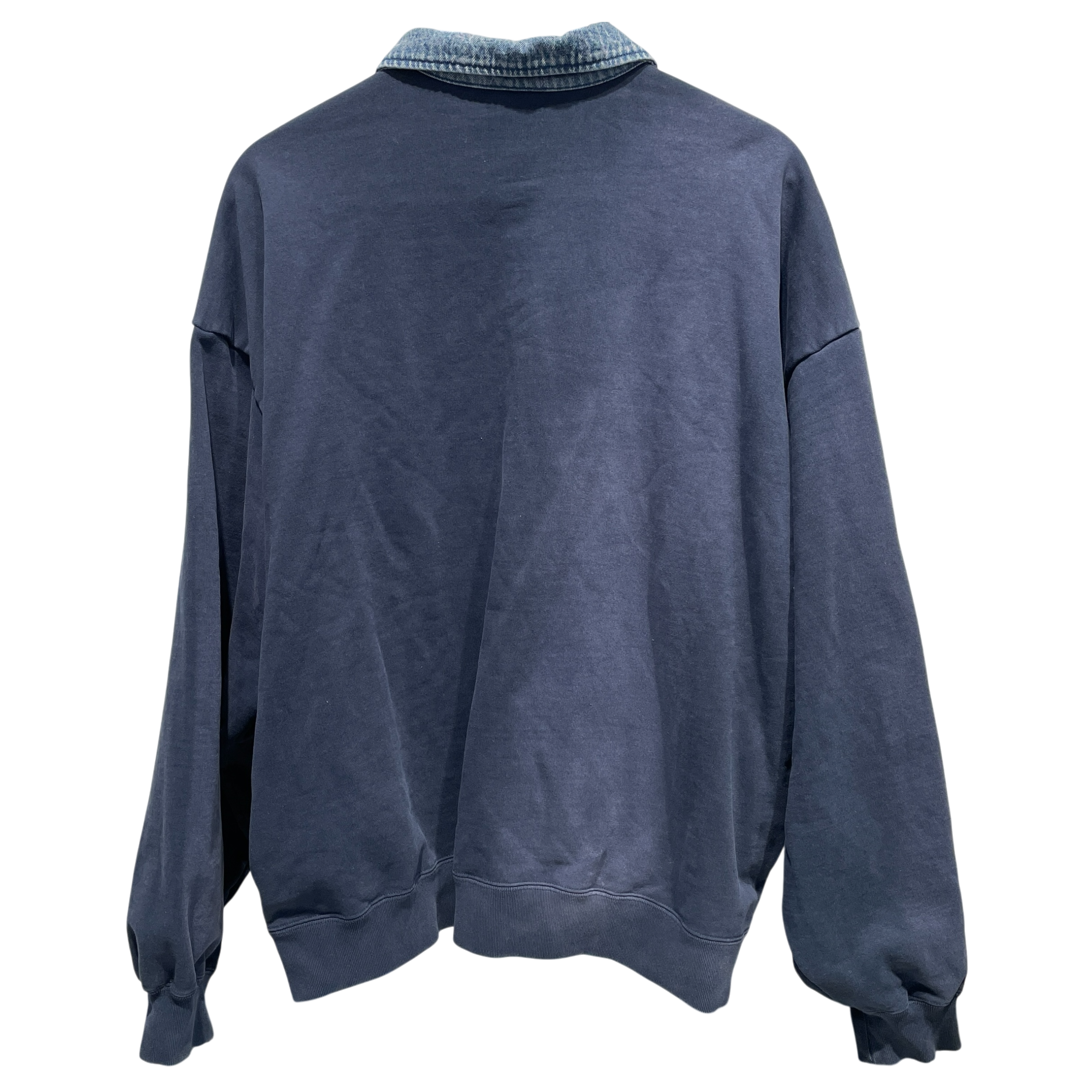 Supreme/Sweatshirt/L/Cotton/NVY/Denim Collar Half Zip NY view 2