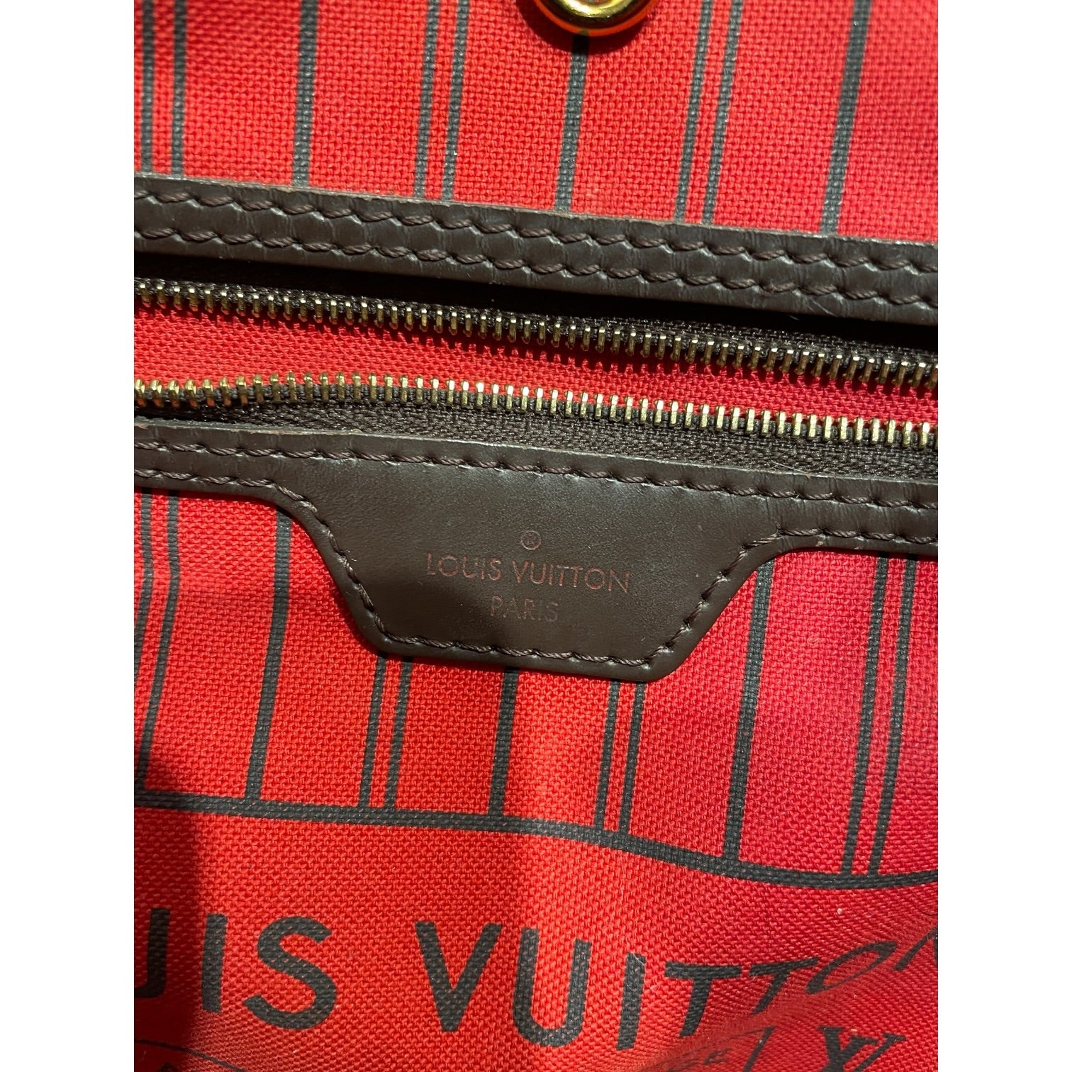 LOUIS VUITTON/Tote Bag/Leather/BRW/Damier Ebene Neverfull MM view 3