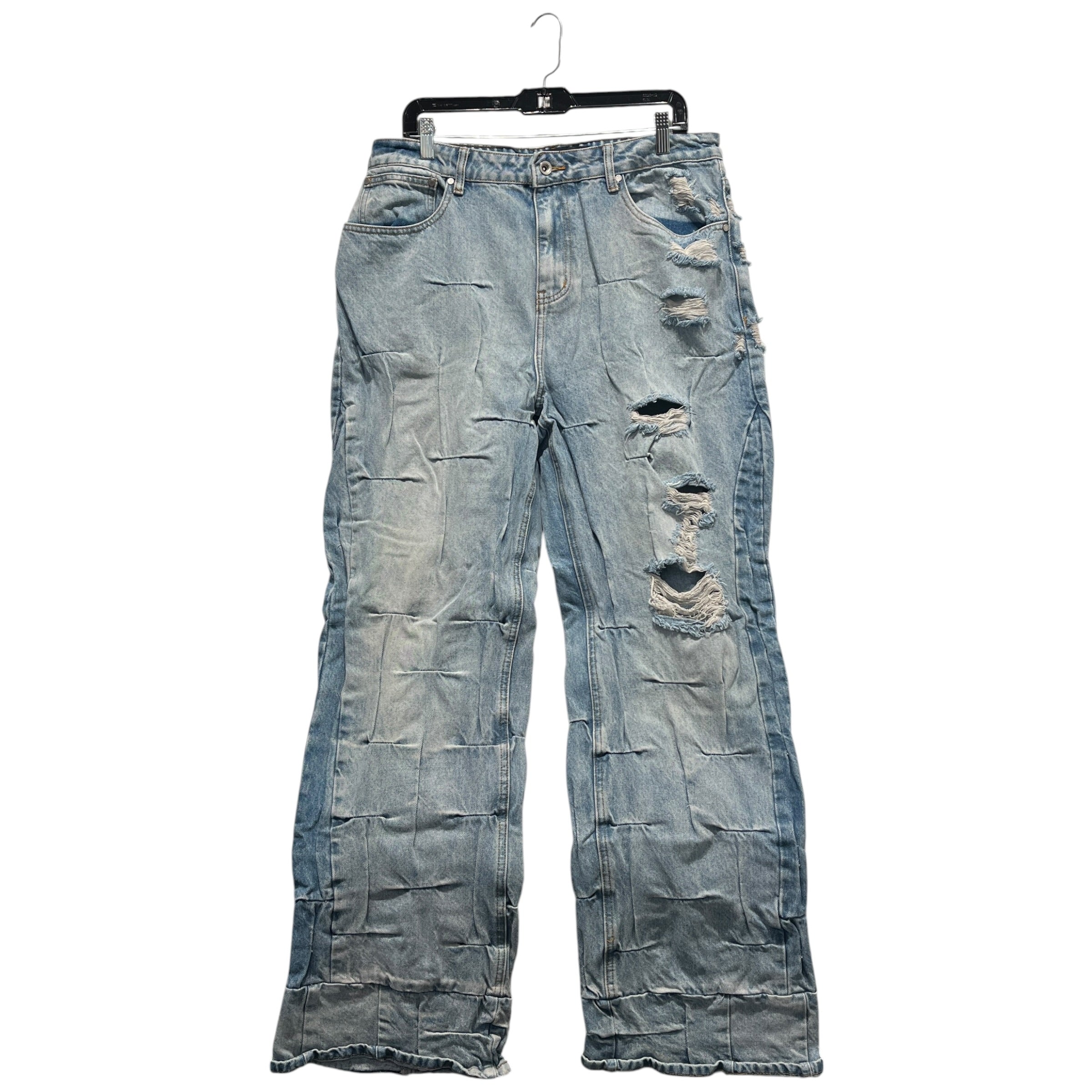 WHO DECIDES WAR/Straight Pants/34/Denim/BLU/Distressed/Light BLU Distress Gather Jean view 1