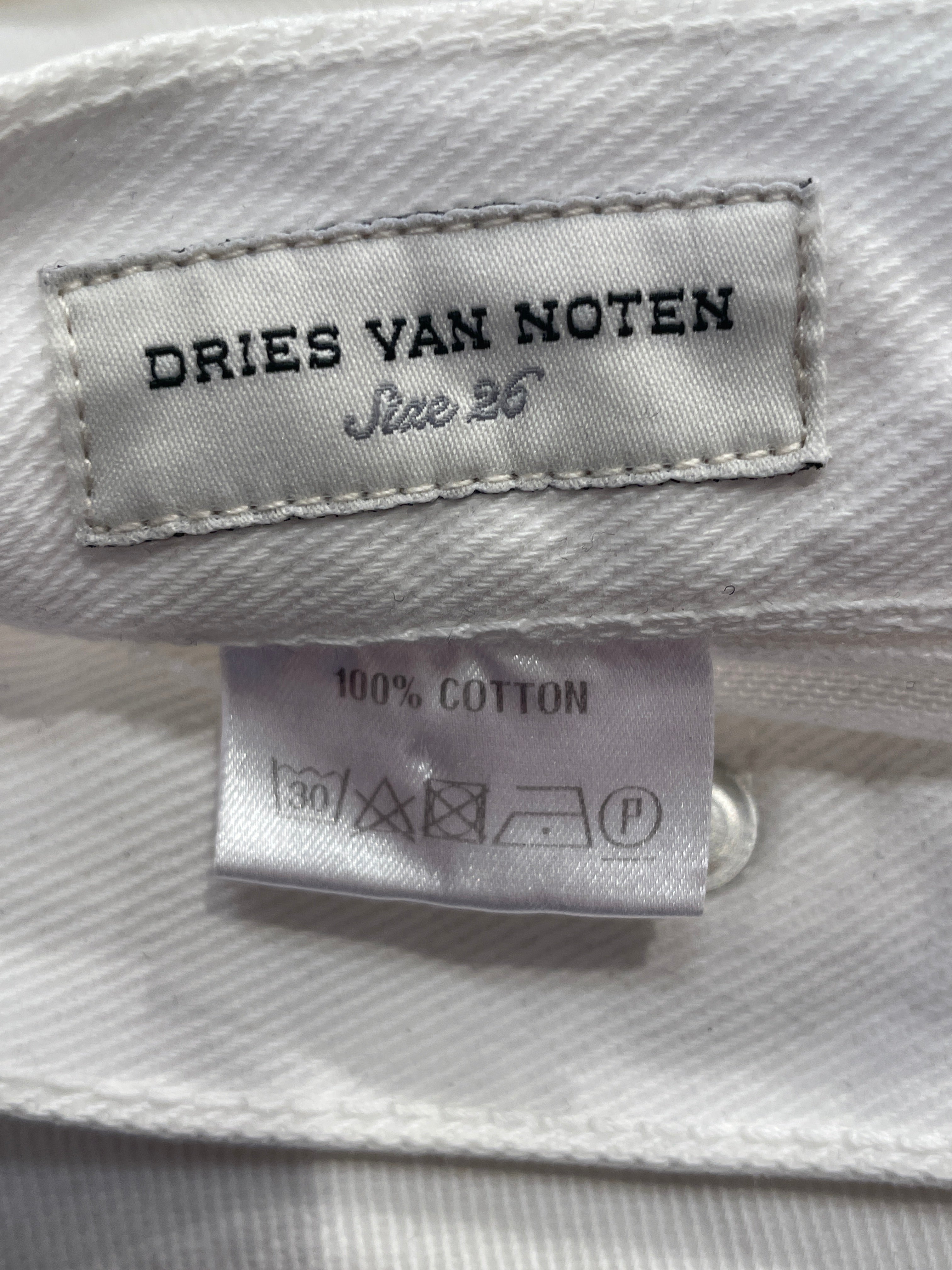 DRIES VAN NOTEN/Skinny Pants/26/Denim/WHT/SILVER BUTTON view 3