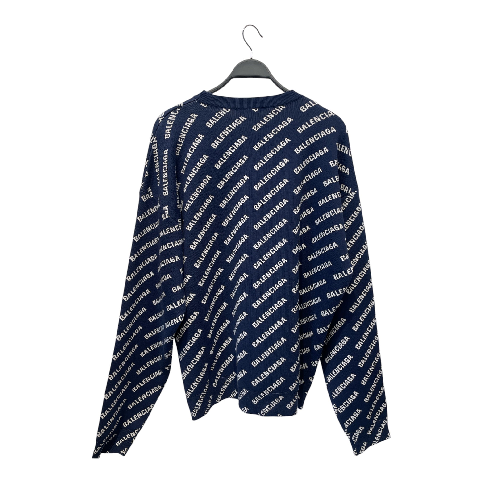BALENCIAGA/Sweater/L/Cotton/NVY/LOGO ALL OVER view 2