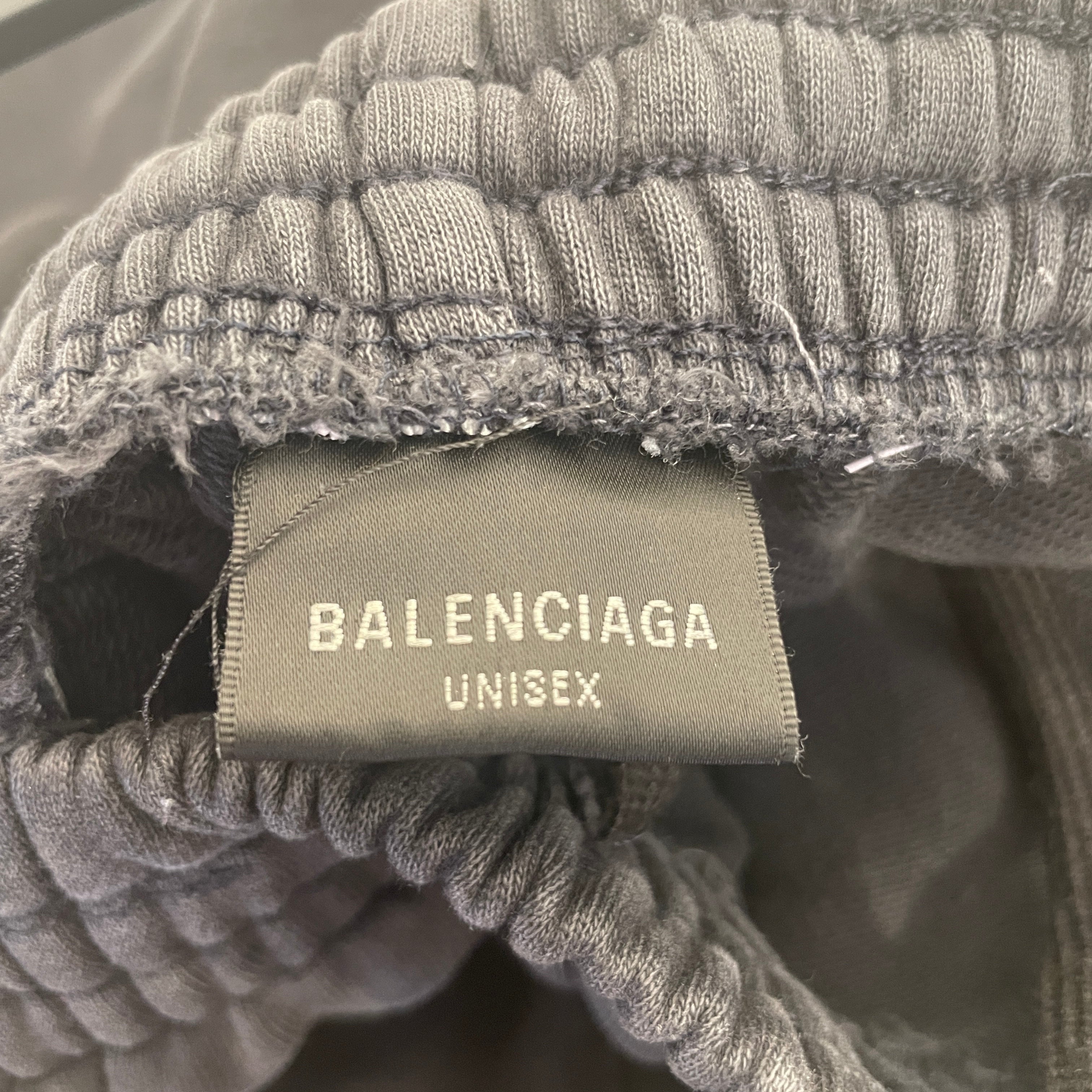 BALENCIAGA/Pants/S/Cotton/GRY/Graphic/WHITE LOGO SWEATS view 3