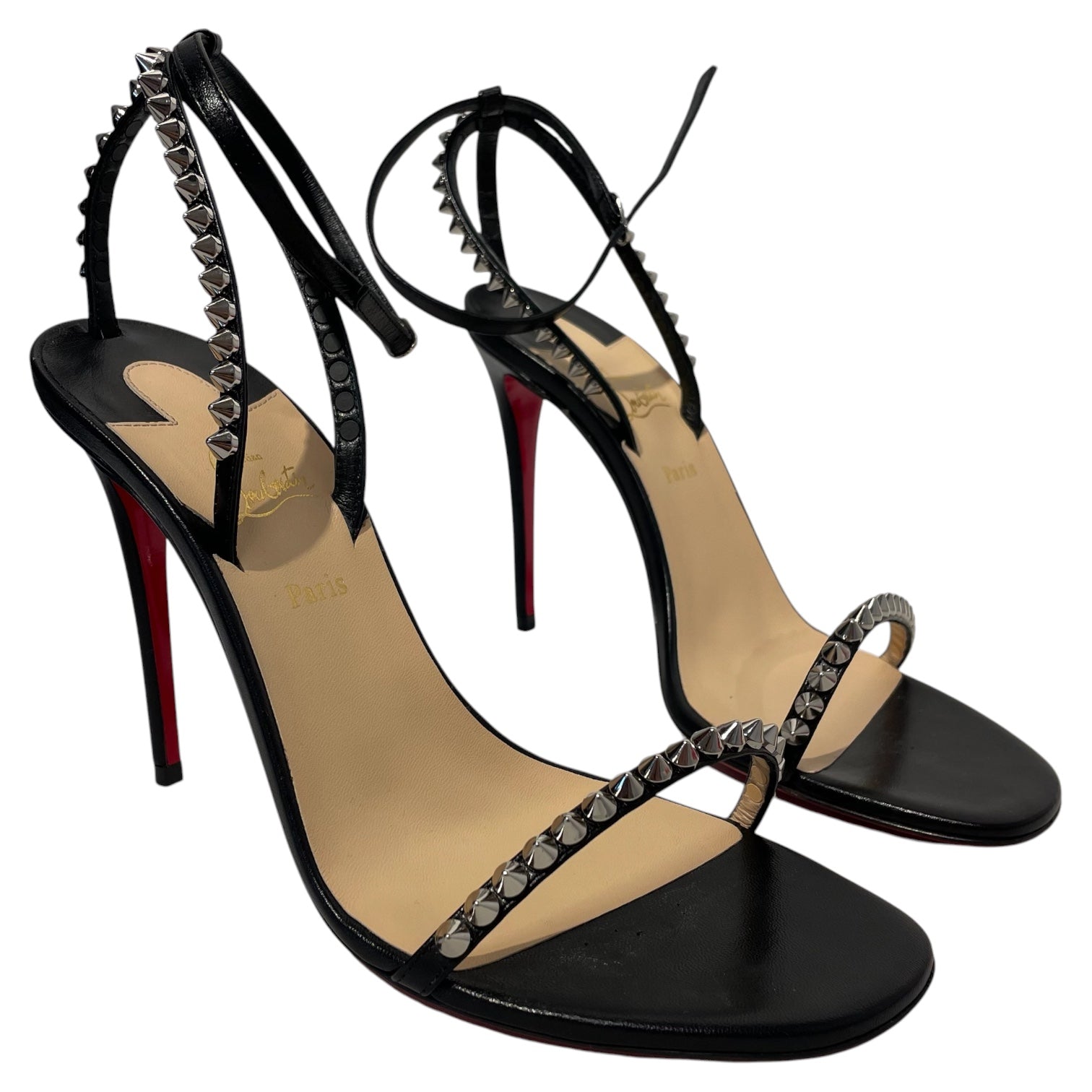 Christian Louboutin/Low-Sneakers/EU 37.5/Cotton/BLK/ view 1