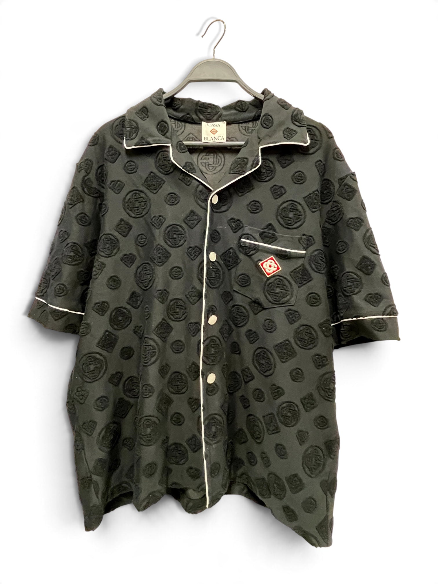 CASABLANCA/SS Shirt/XL/Cotton/BLK/Monogram/TOWELLING, as is view 1