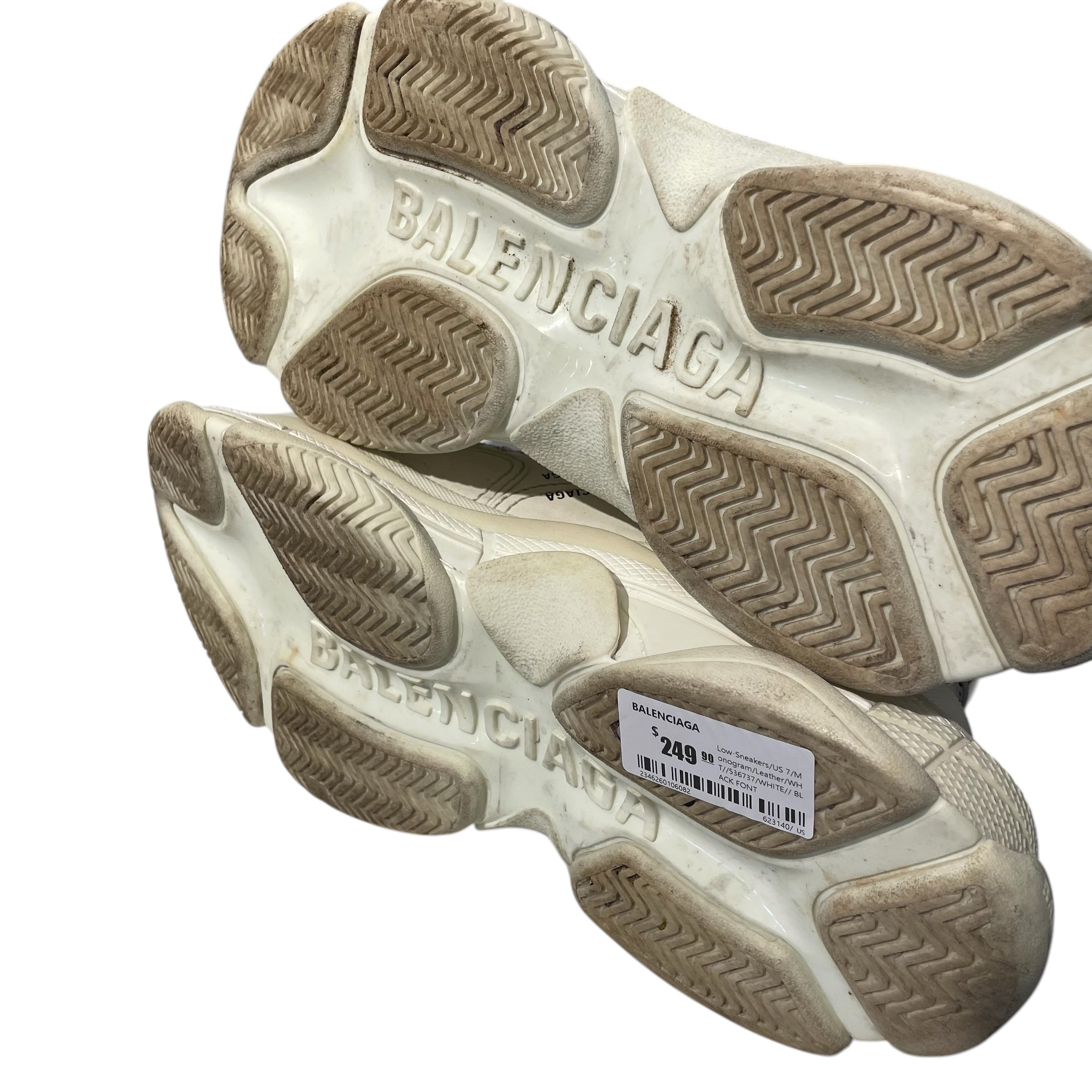 BALENCIAGA/Low-Sneakers/US 7/Monogram/Leather/WHT/536737 view 5
