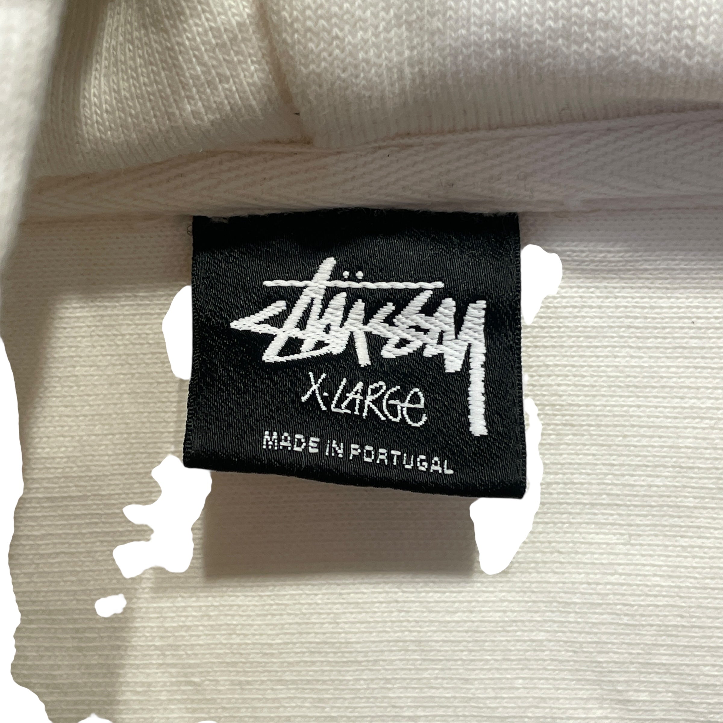 STUSSY/Hoodie/XL/Cotton/WHT/Pullover/BLK LEFT CHEST LOGO view 3