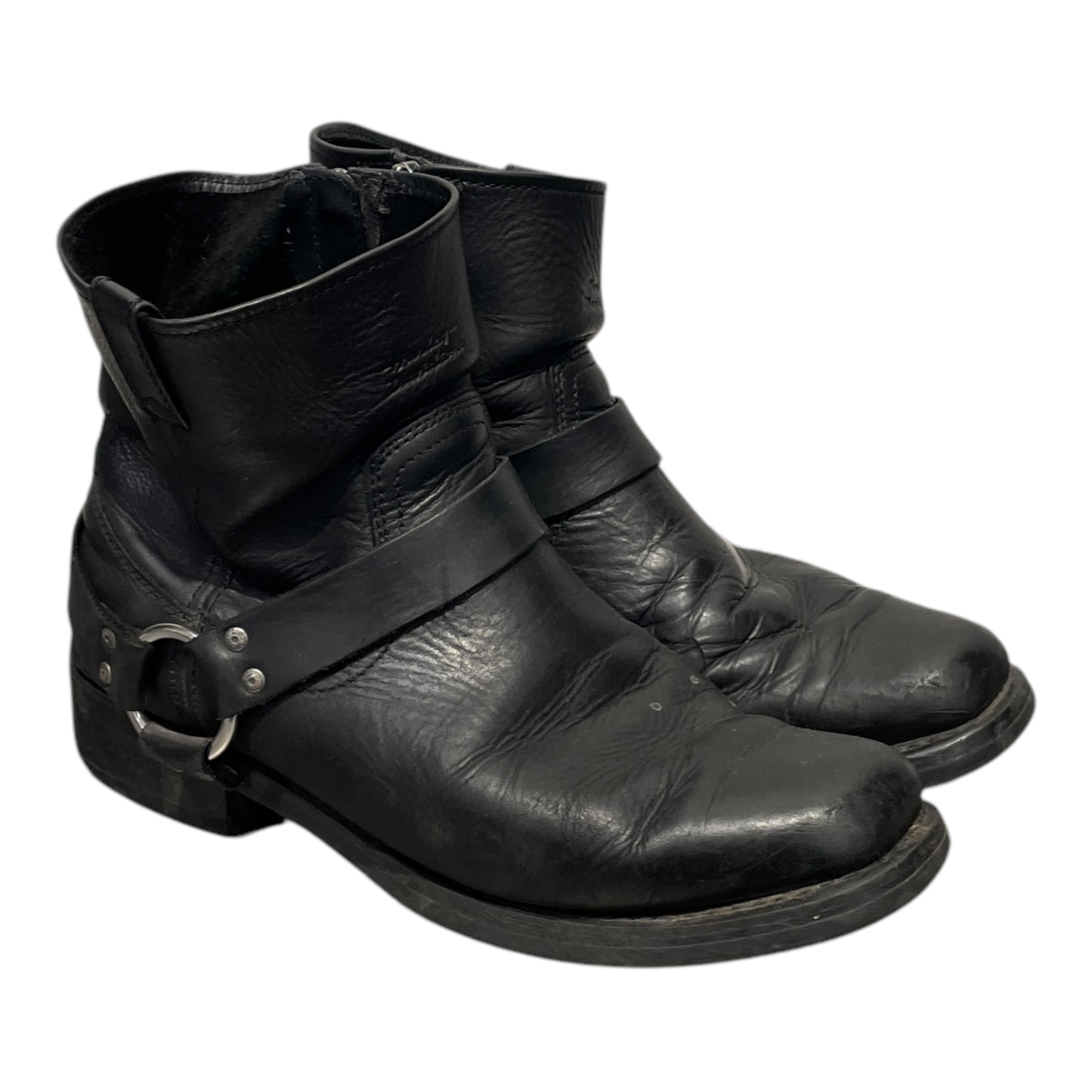 HARLEY DAVIDSON/Biker Boots/US 13/Leather/BLK/Side Zip/ANKLE view 1