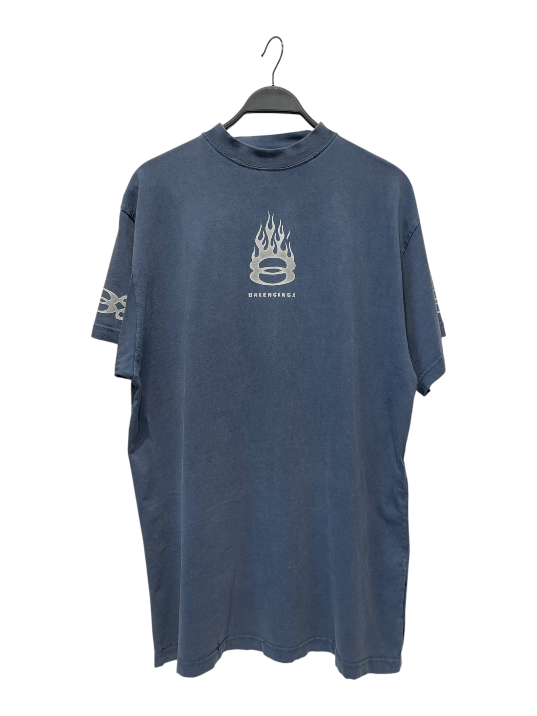 BALENCIAGA/T-Shirt/L/Cotton/BLU/2024 BURING UNITY view 1