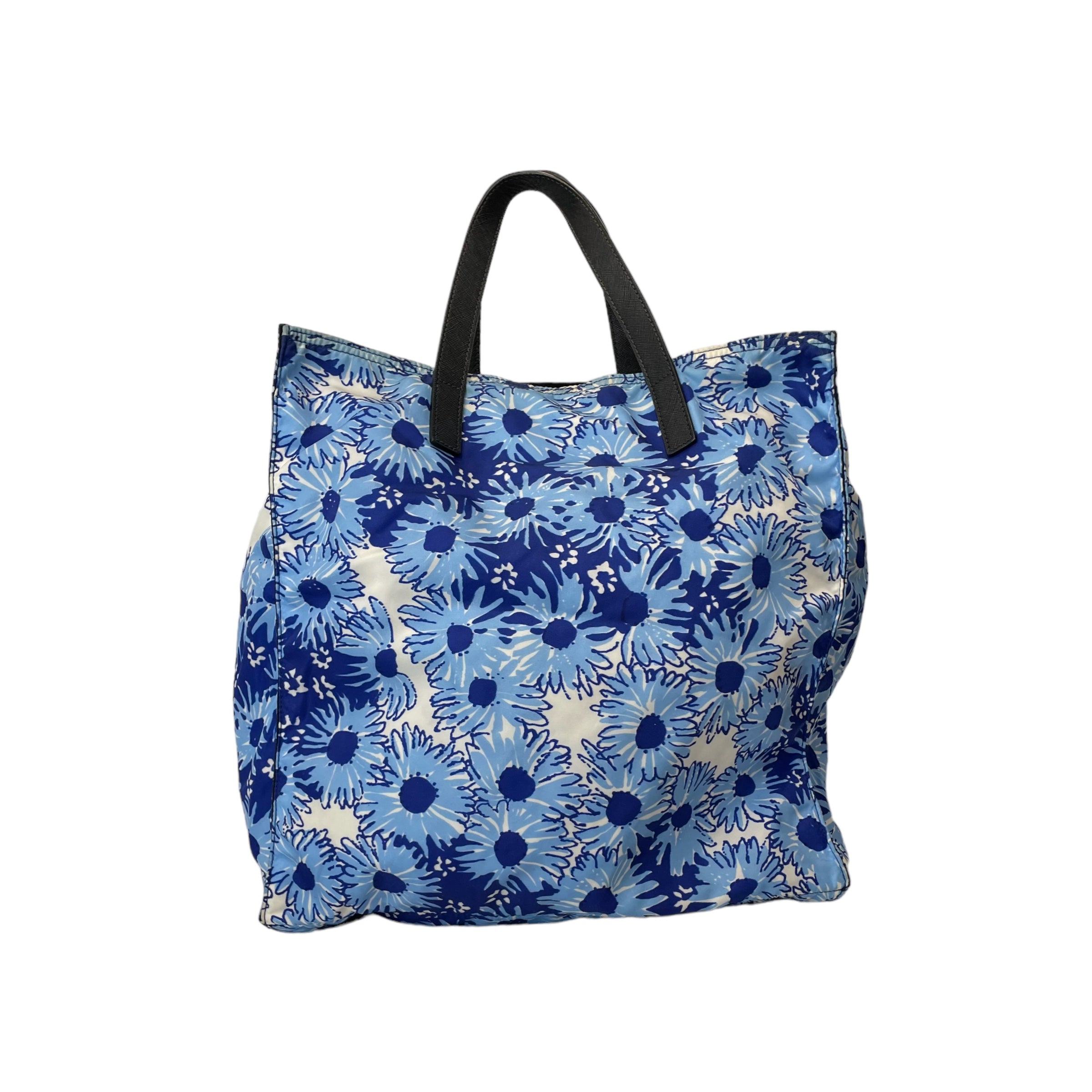 PRADA/Hand Bag/M/Floral Pattern/Cotton/BLU/tessuto stampat tote view 2