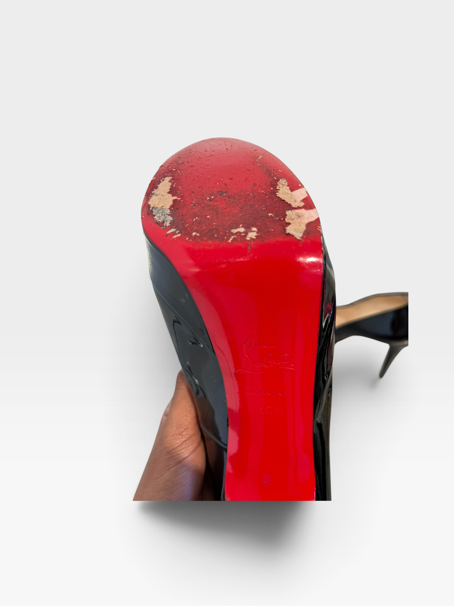 Christian Louboutin/Heels/EU 40.5/BLK/tall heel view 4