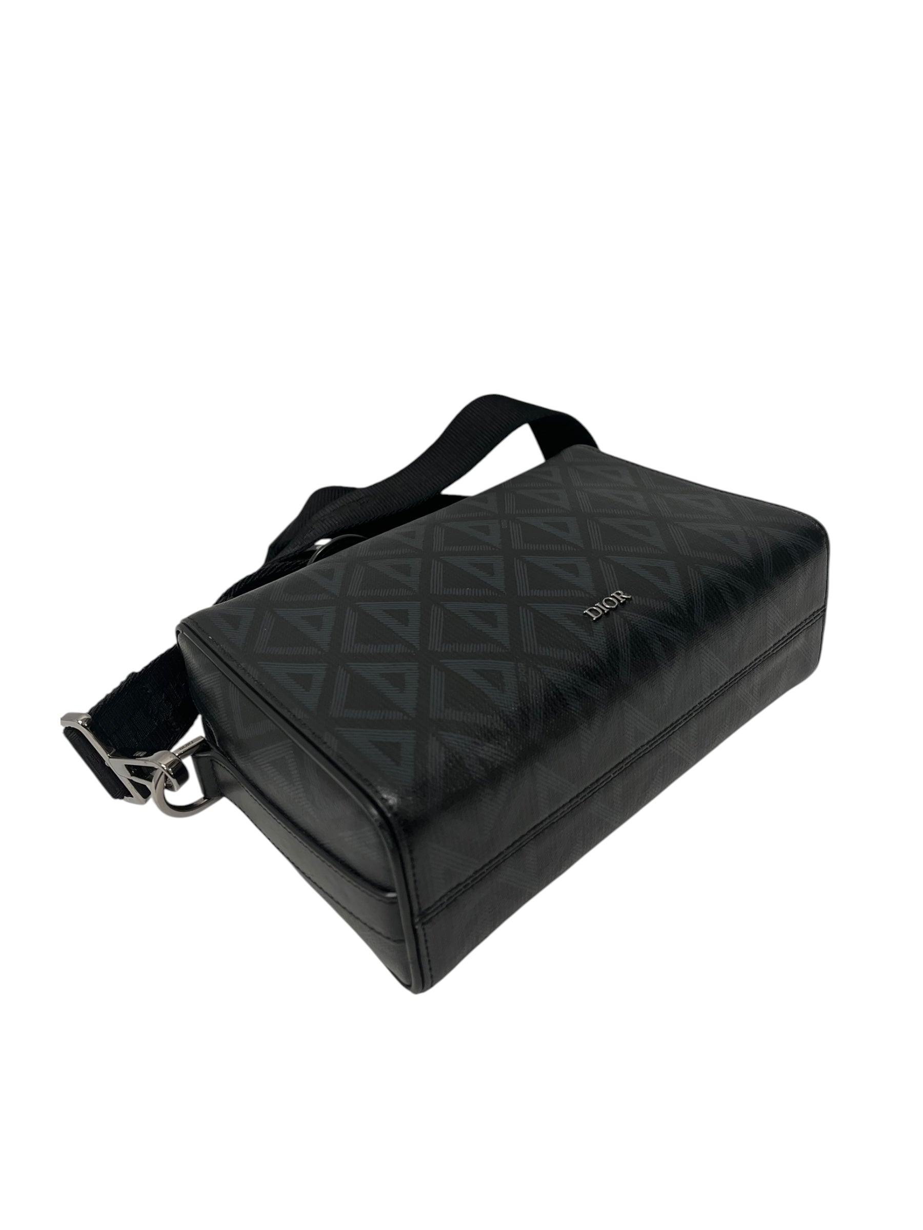 Christian Dior/Cross Body Bag/S/Monogram/Leather/BLK/2023 CD DIAMOND CROSSBODY BAG view 3