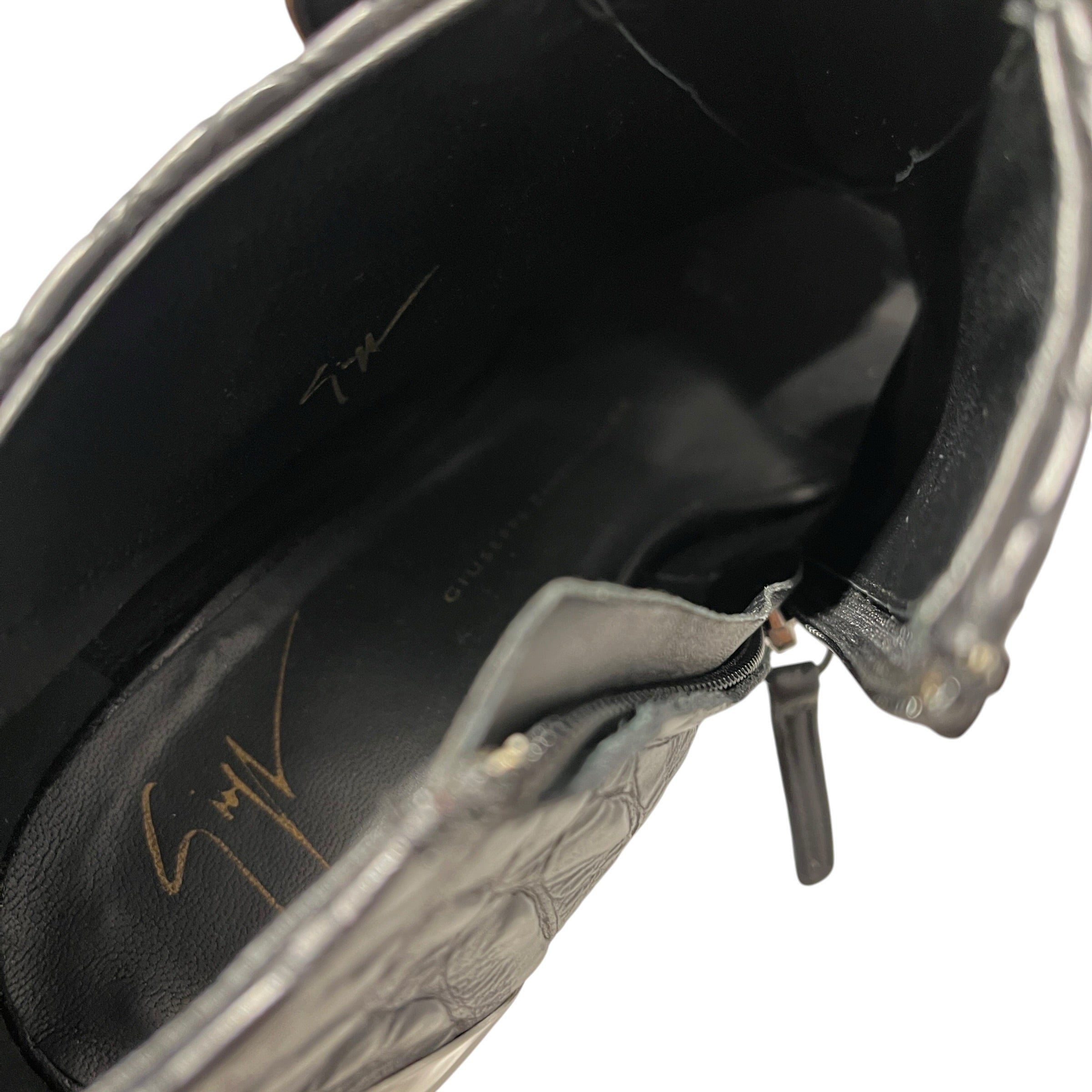 Giuseppe Zanotti/Heels/EU 37/Animal Pattern/Leather/BLK/croc embossed gold plate view 5