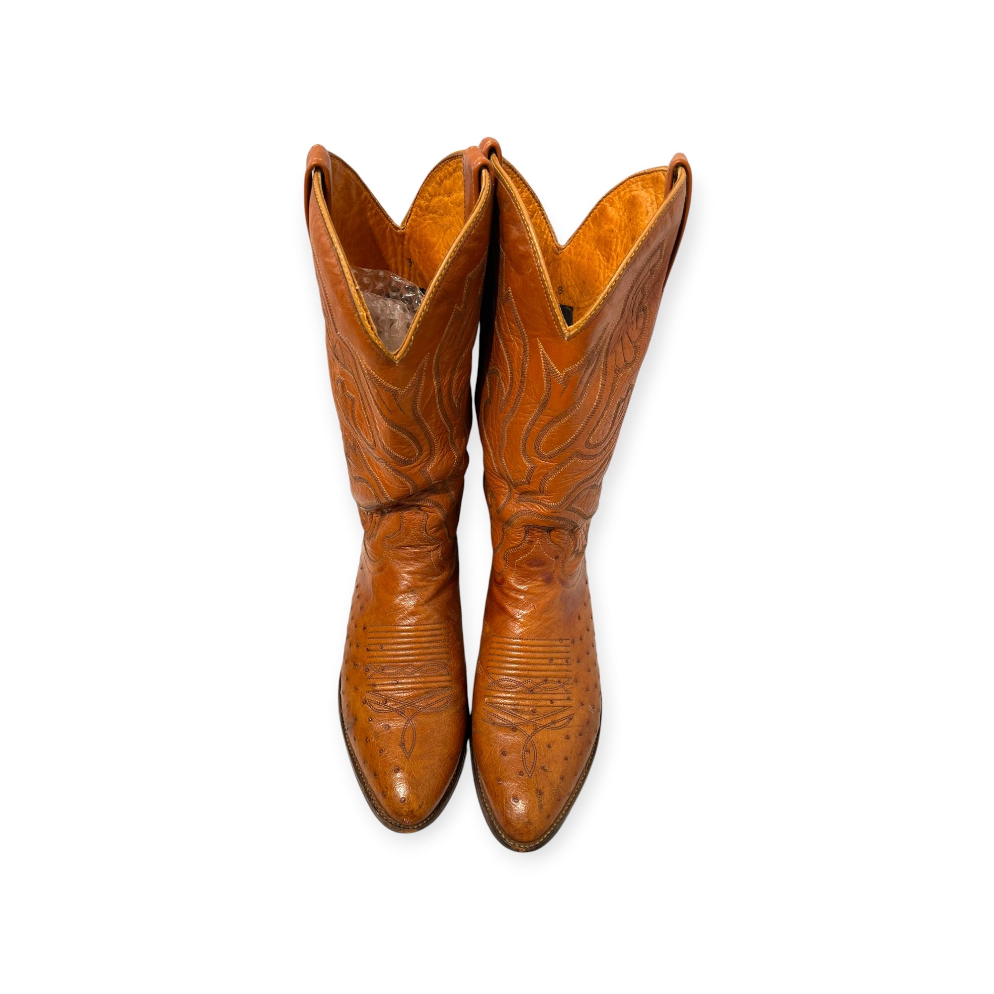 Vintage/Cowboy Boots/US 10/Leather/BRW/COGNAC OSTRICH QUILL view 8
