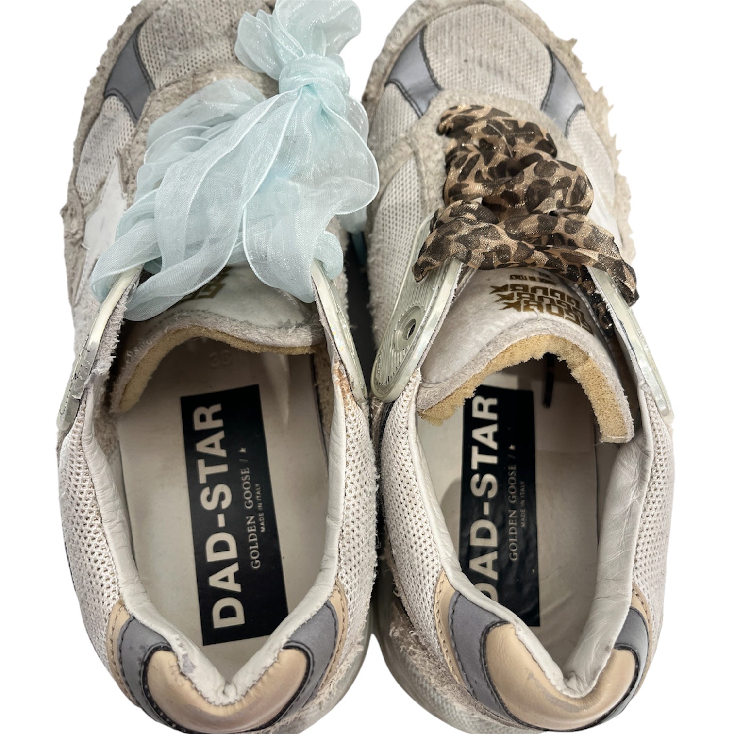 GOLDEN GOOSE/Low-Sneakers/EU 38/CRM/ribbon shoe laces grey accents view 3