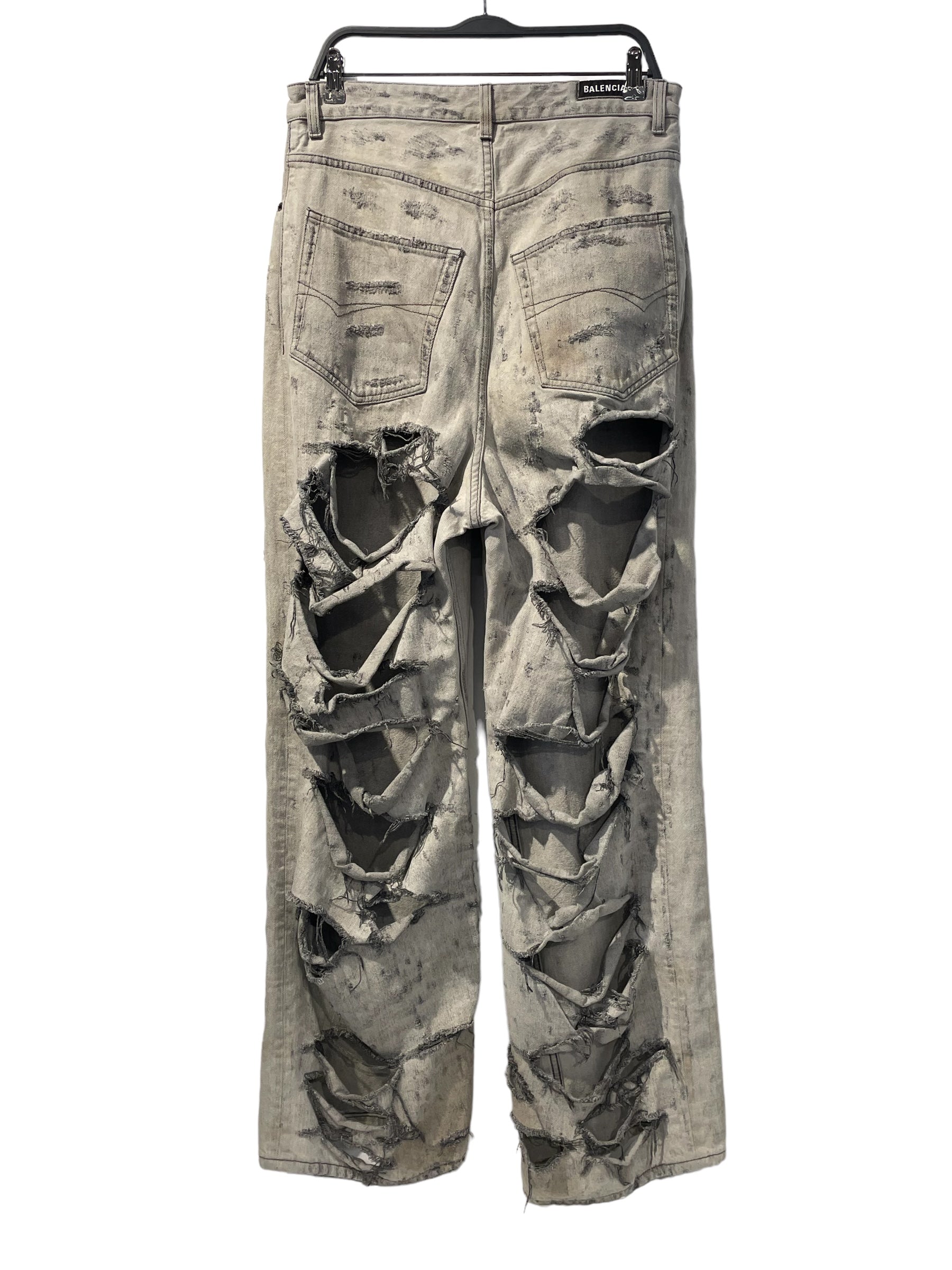 BALENCIAGA/Pants/Cotton/SLV/Distressed/SUPER DESTROYED view 2