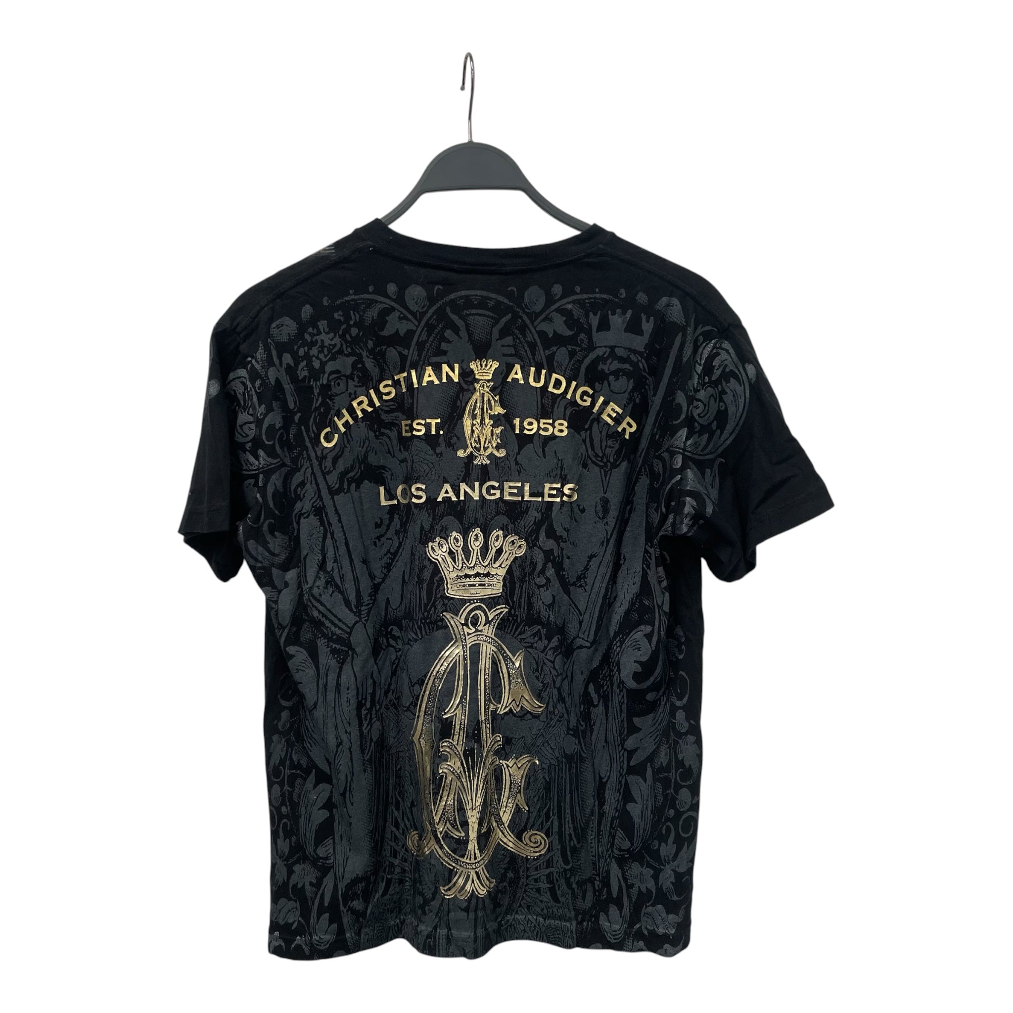 CHRISTIAN AUDIGIER/T-Shirt/S/Cotton/BLK/All Over Print/rock out hands view 2