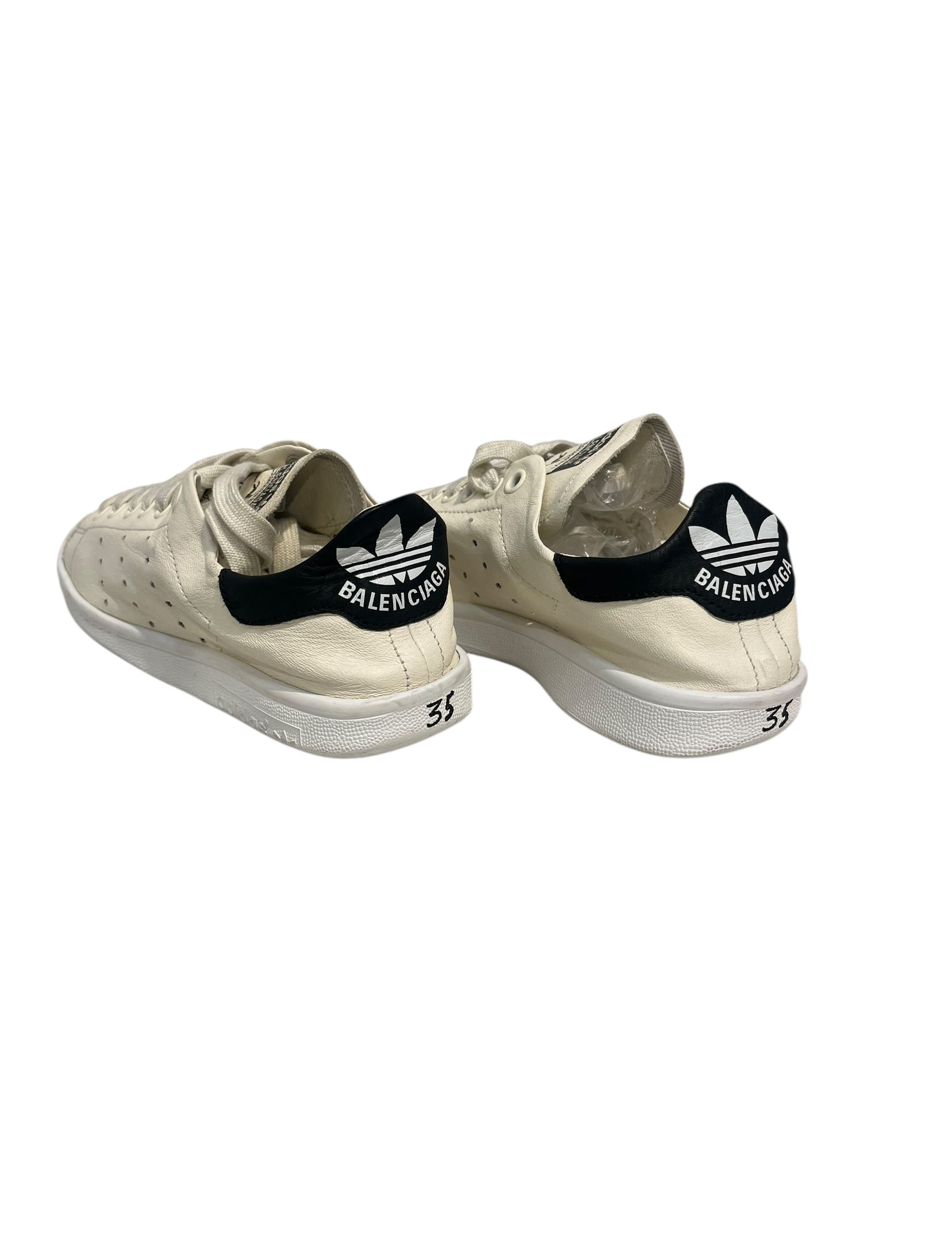 BALENCIAGA/Low-Sneakers/Leather/WHT/BLACK BACK TAG IE4549 view 2