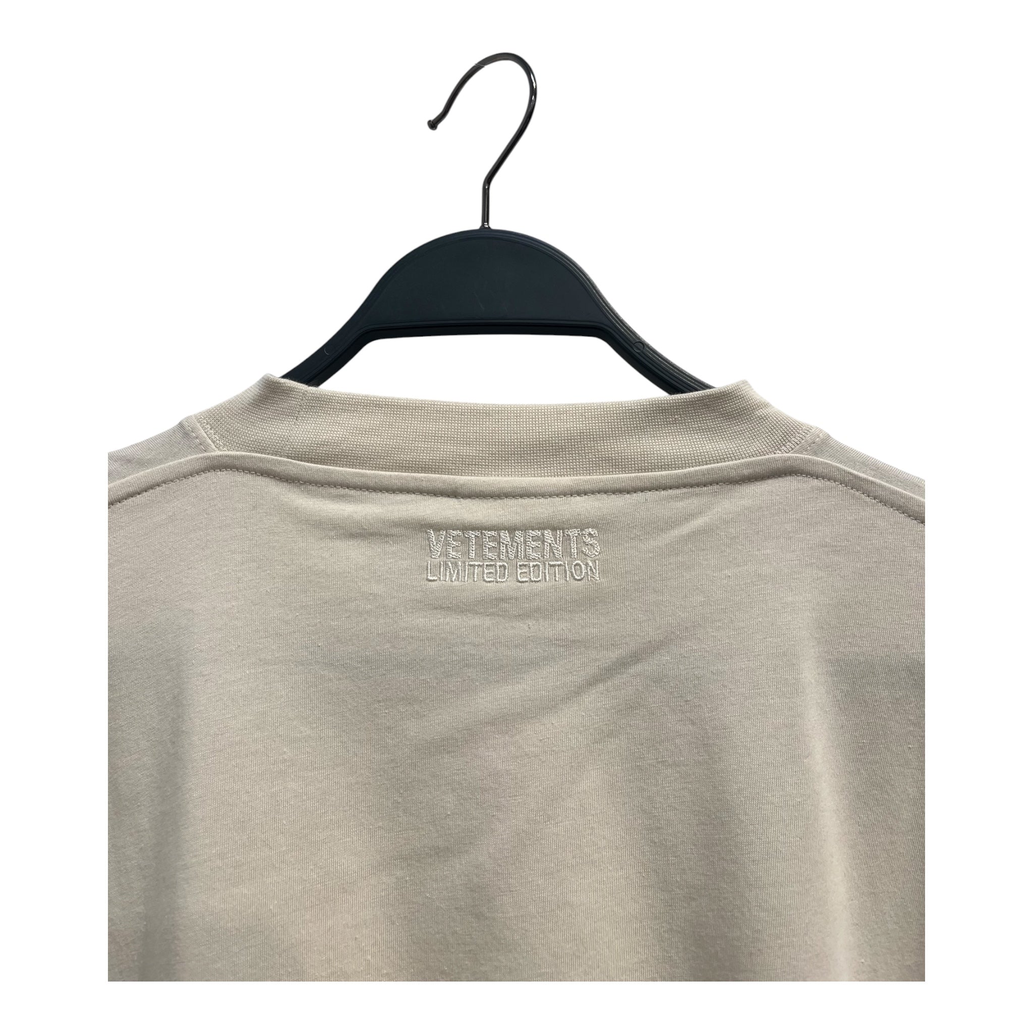 VETEMENTS/T-Shirt/S/Cotton/BEG/ORANGE AND BLACK FONT ON FRONT view 5