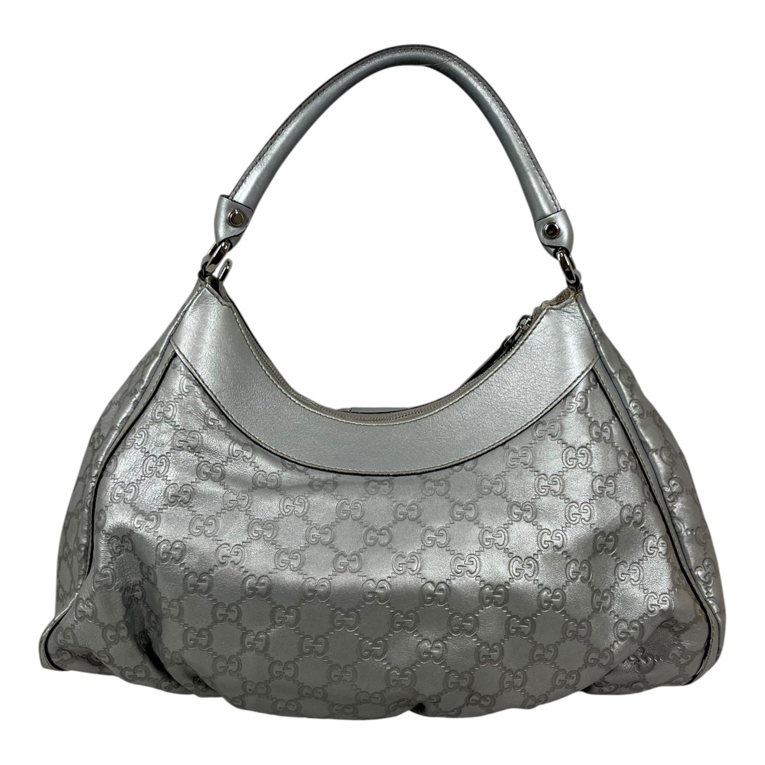 GUCCI/Hand Bag/Leather/SLV/Guccisima Hobo Bag view 2