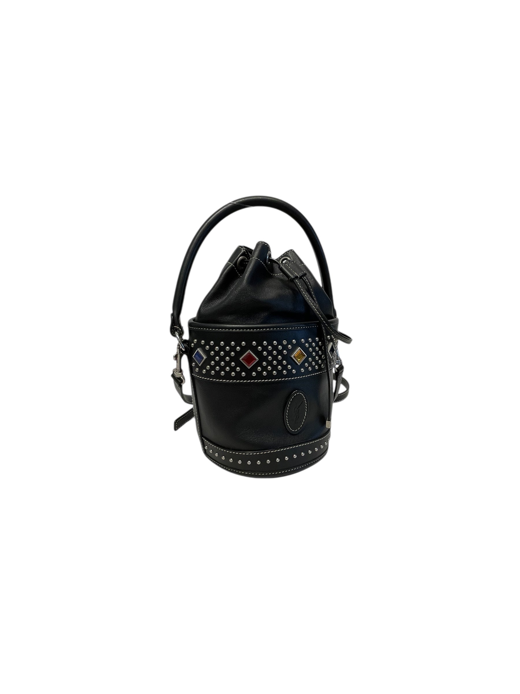 YVES SAINT LAURENT/Basket Bag/Leather/BLK/Bahia Small Embellished Lthr view 6
