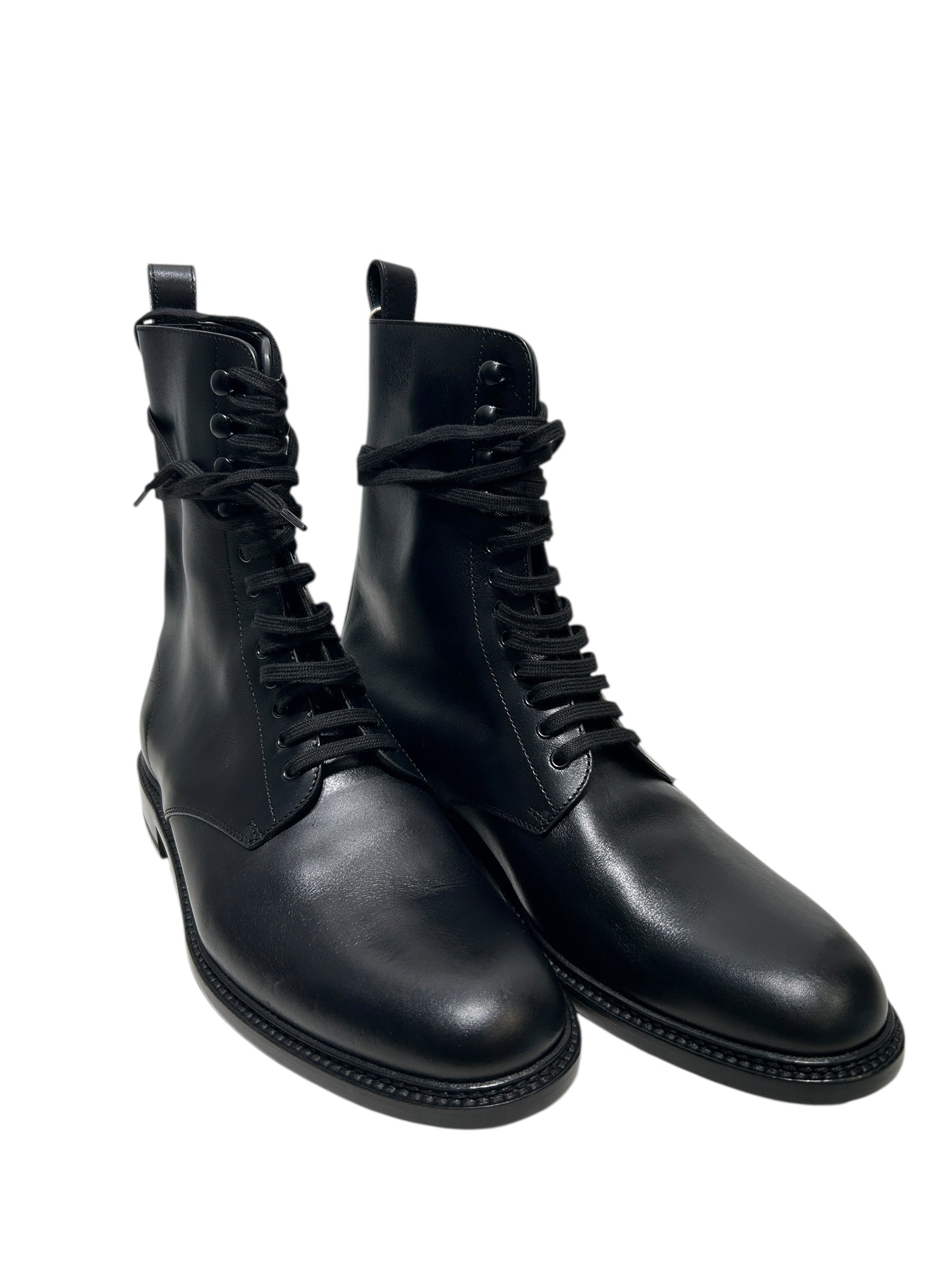 SAINT LAURENT/Boots/EU 42/Leather/BLK/LACE UP BLACK BOOTS view 1