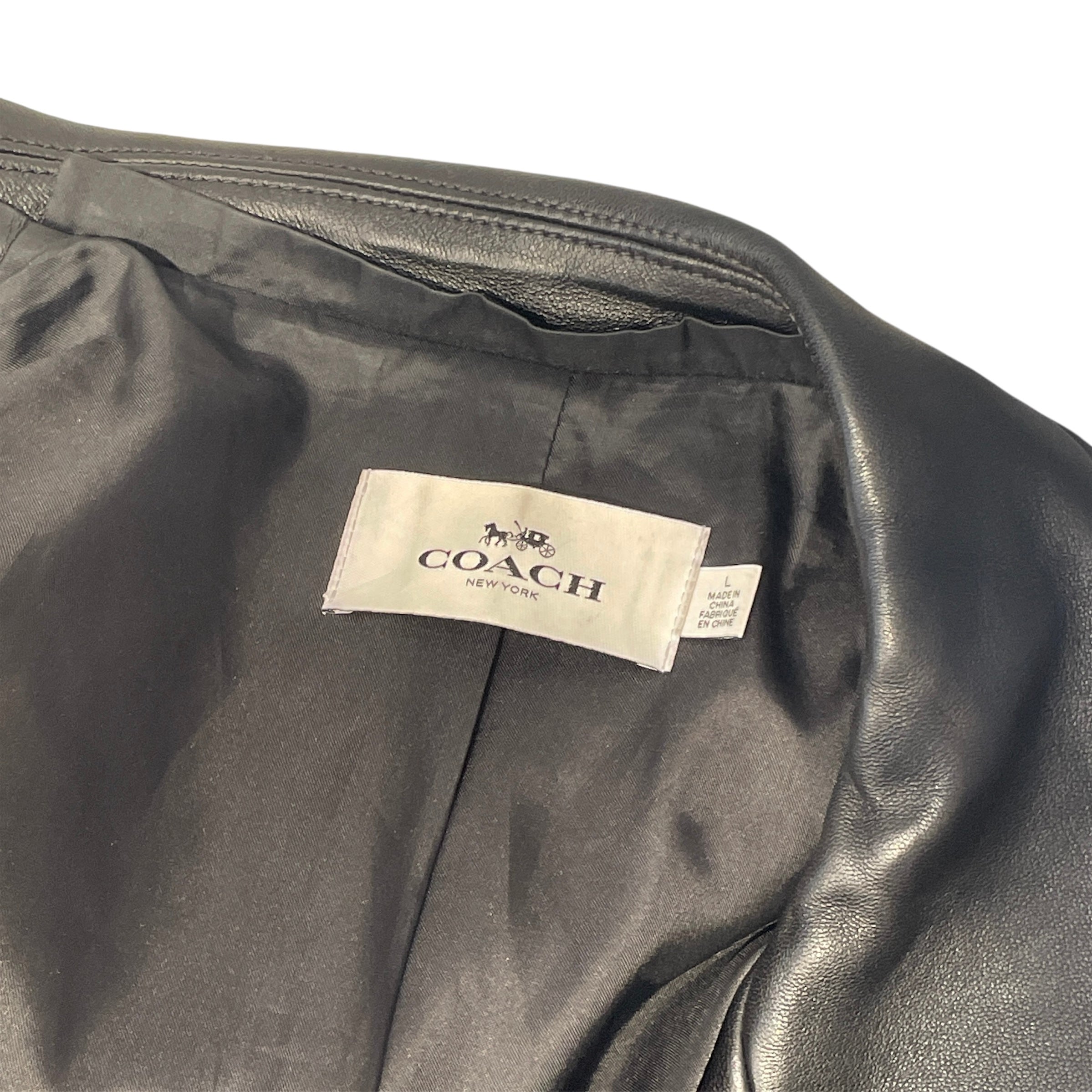 COACH/Riders Jkt (S)/M/Leather/BLK/ view 2