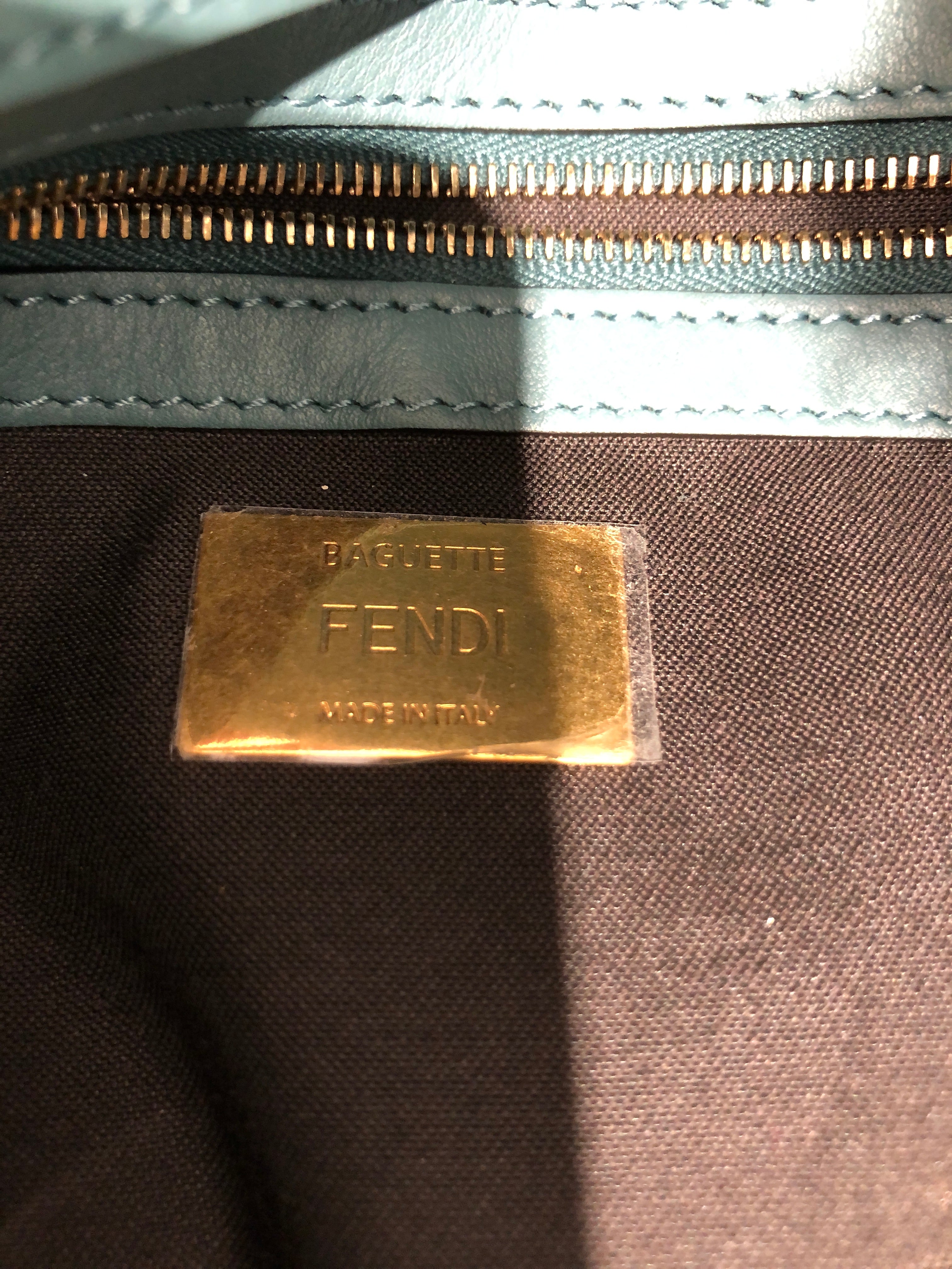 FENDI/Bag/BLU/furry teal bag view 6