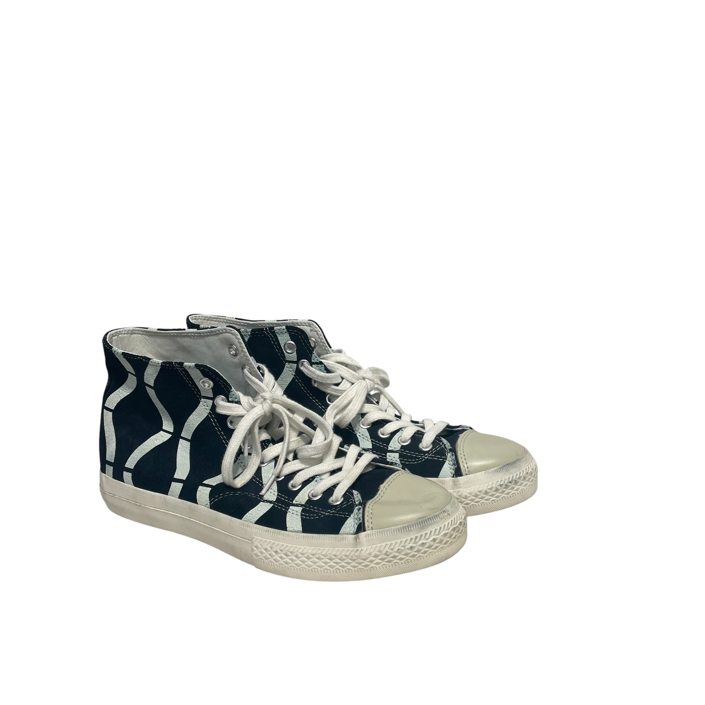 visvim/Hi-Sneakers/US 8/All Over Print/Cotton/BLK/U-Tip/ view 1