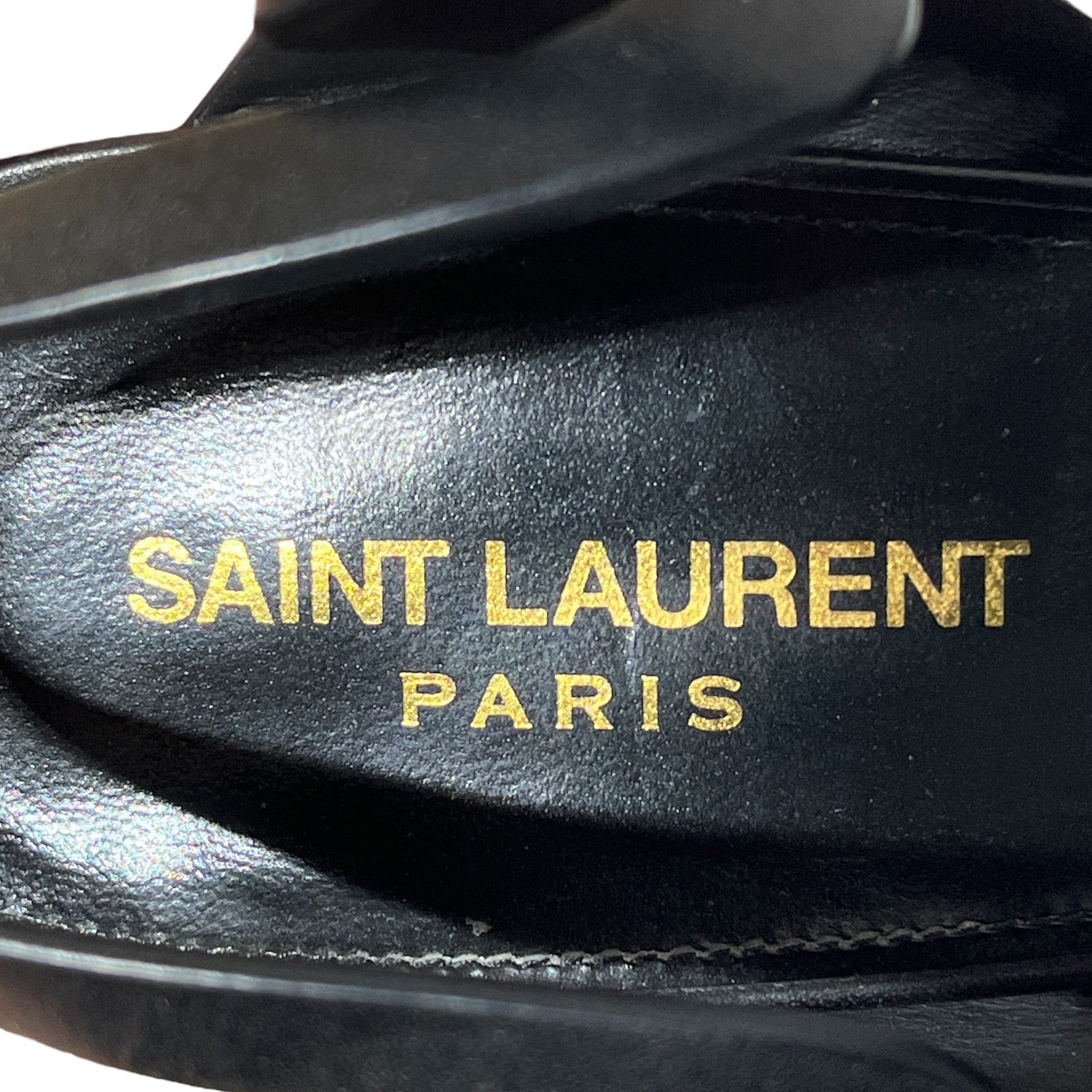 SAINT LAURENT/Heels/EU 40/Leather/BLK/TRIBUTE SANDAL view 3