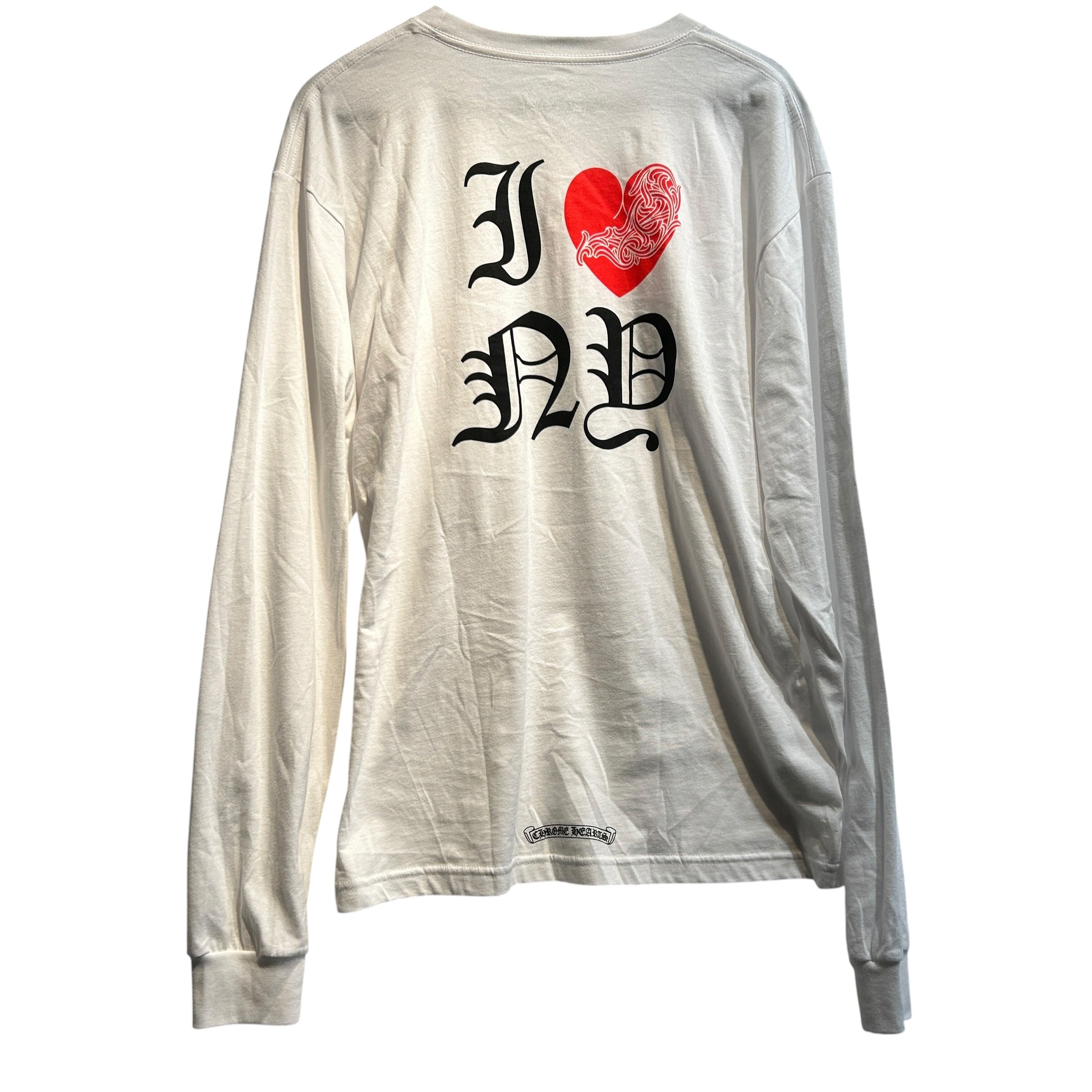 CHROME HEARTS/LS T-Shirt/XL/Cotton/WHT/I Love (red heart) NY view 2