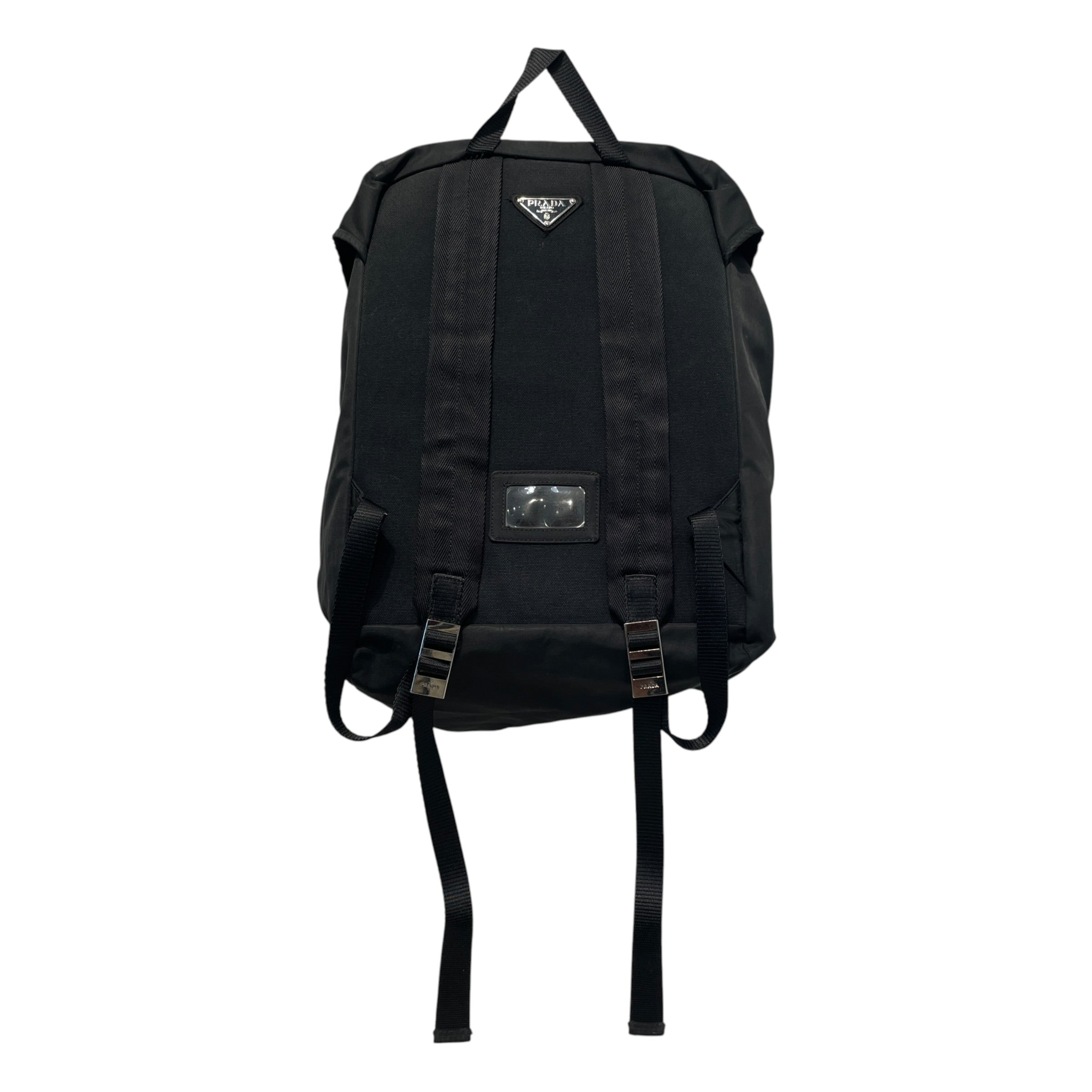 PRADA/Backpack/Nylon/BLK/Enameled Metal Tri view 2