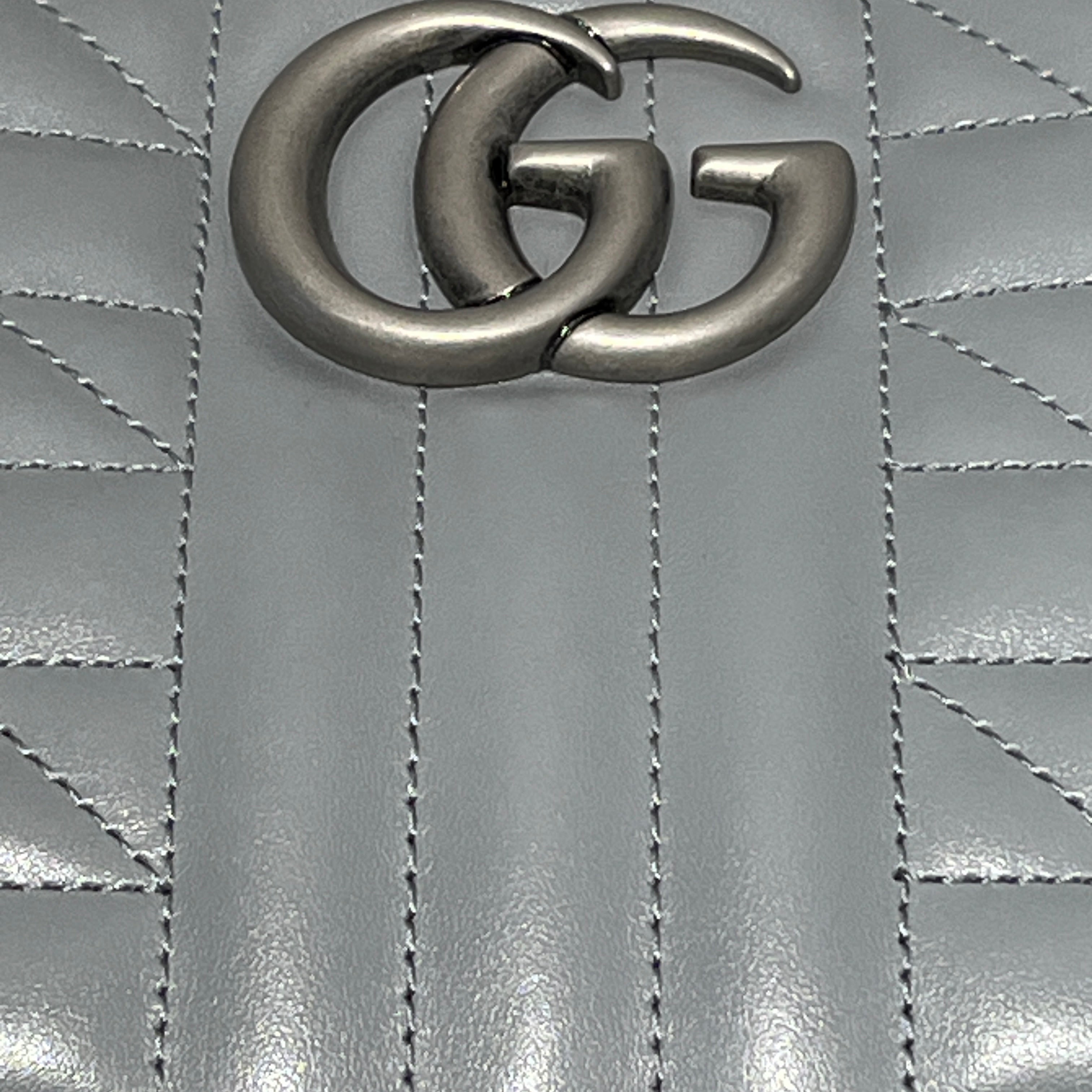 GUCCI/Cross Body Bag/Leather/GRY/GG MARMONT CHAIN view 4