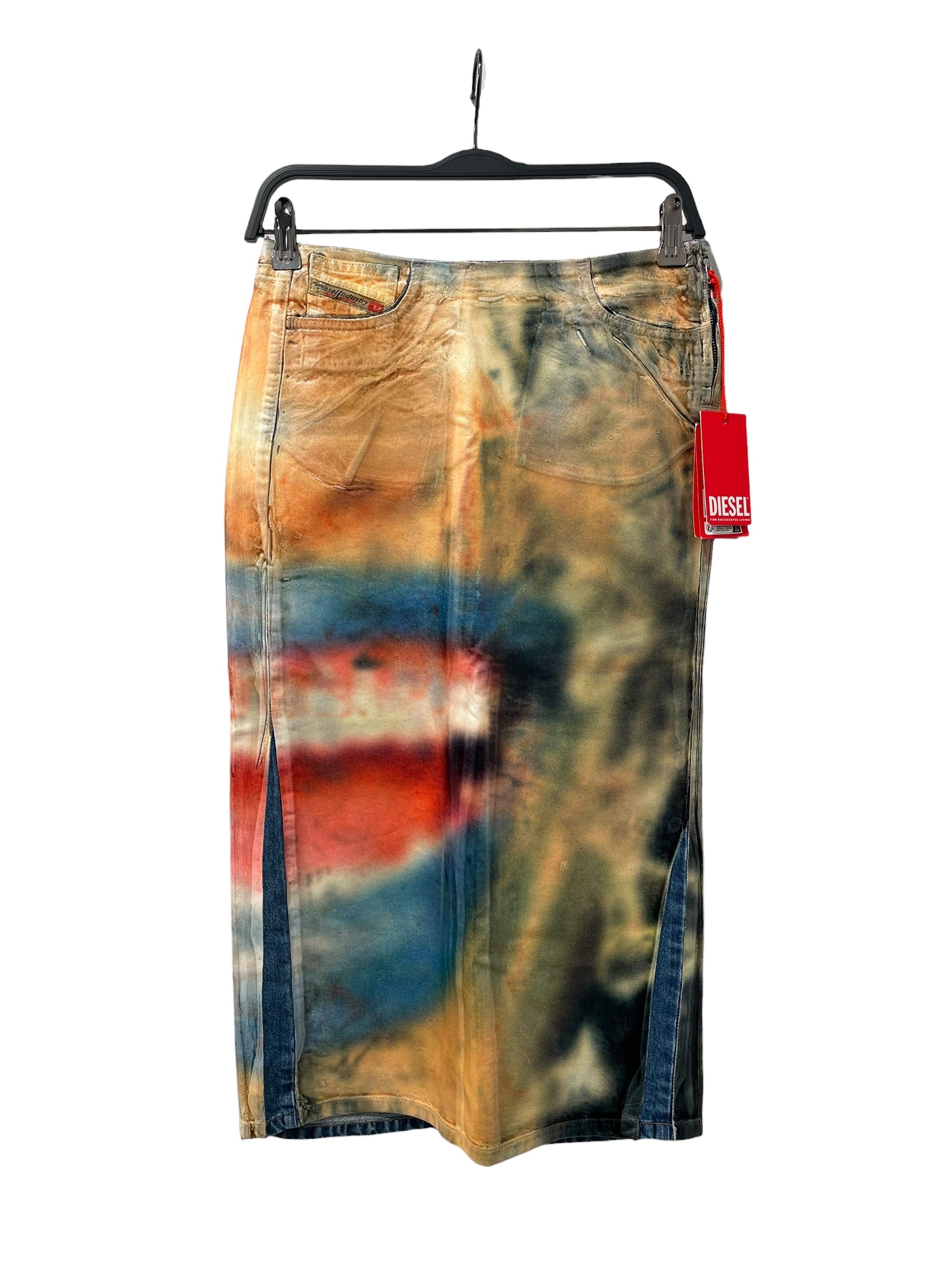 DIESEL/Skirt/23/All Over Print/Denim/MLT/RUNWAY PAINTED SKIRT view 1