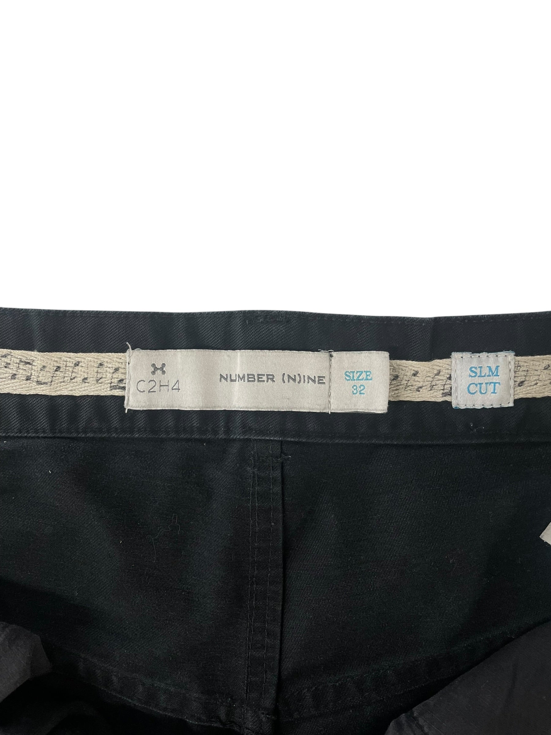 NUMBER (N)INE/C2H4 LA/Skinny Pants/32/Cotton/BLK/ELEMENT GRAPHIC BONDAGE STRAPS view 6