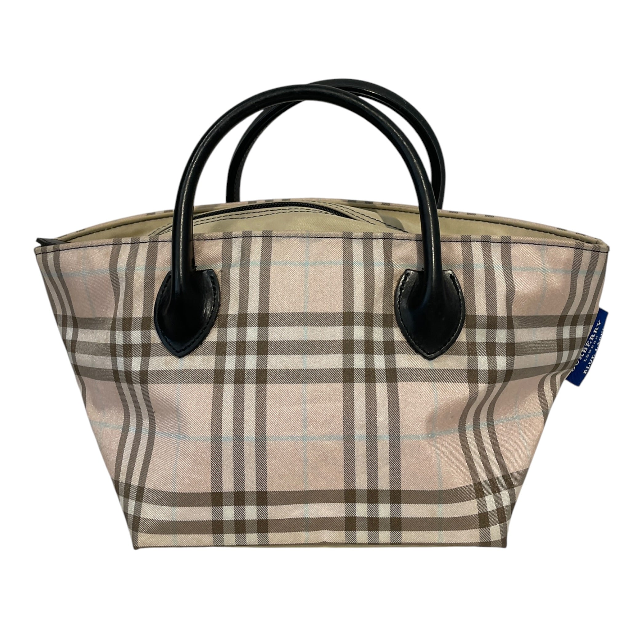 BURBERRY BLUE LABEL/Hand Bag/Plaid/Cotton/PNK/pnk,brwn,teal view 1