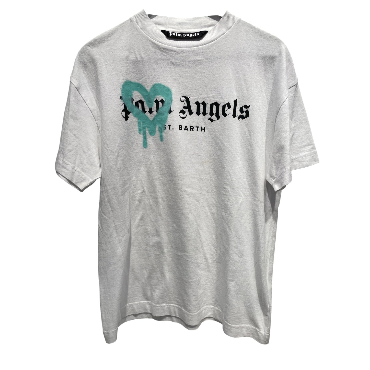 Palm Angels/T-Shirt/S/Cotton/WHT/St. Barth Teal Spray Heart view 1