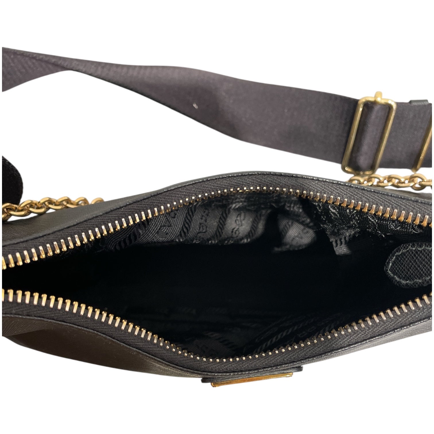 PRADA/Cross Body Bag/Leather/BLK/Re-Edition 2005 Saffiano Bag view 4