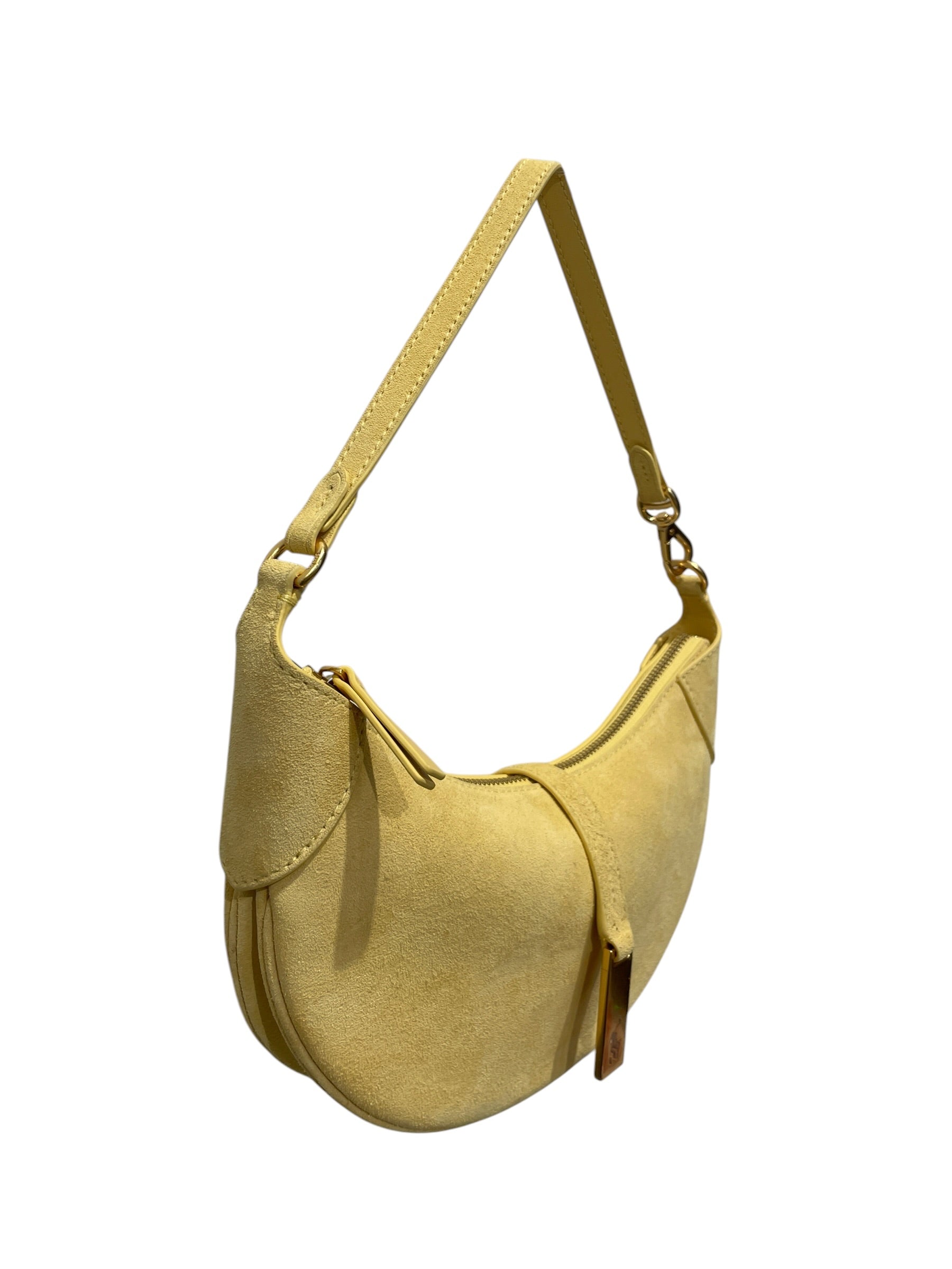 POLO RALPH LAUREN/Hand Bag/Suede/YEL/HALF MOON/GOLD HARDWARE view 6